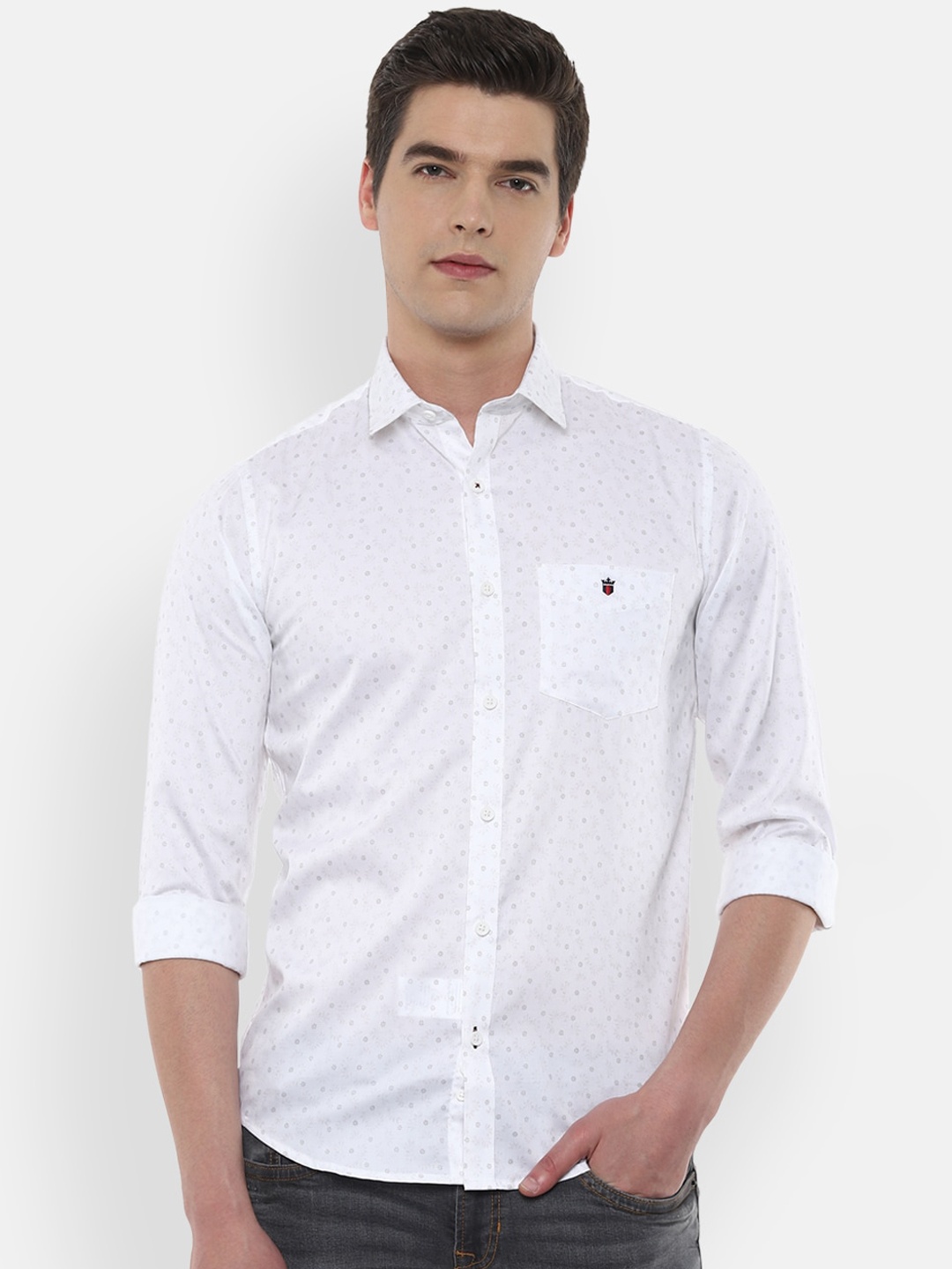 

Louis Philippe Sport Men White Slim Fit Printed Casual Shirt