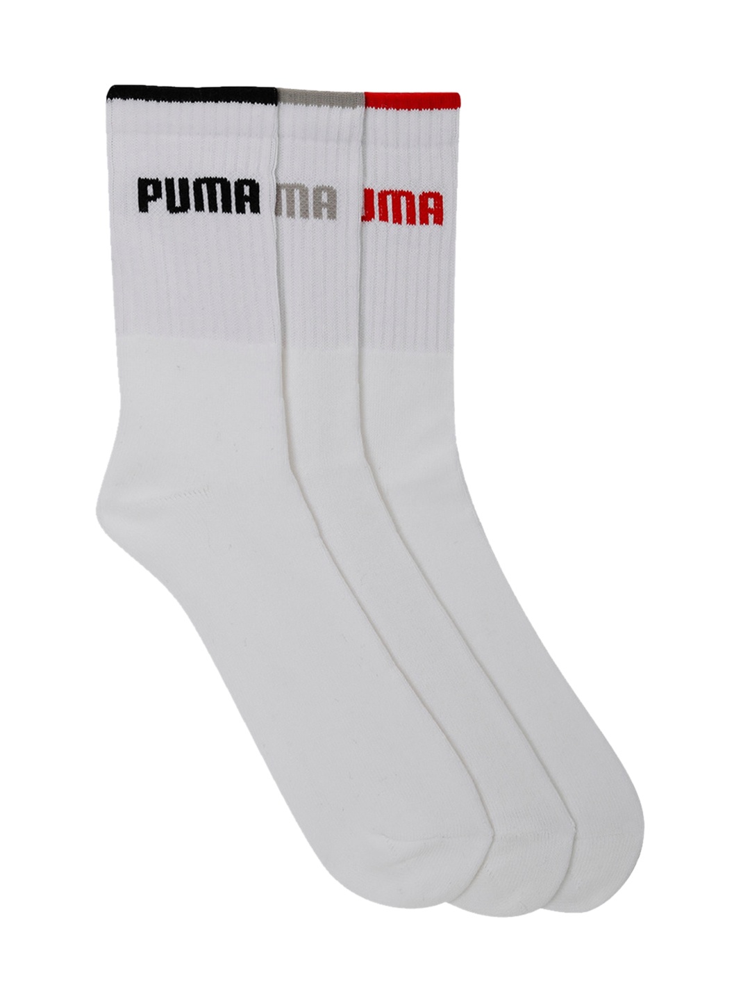

Puma Unisex Pack Of 3 White Calf-Length Crew Socks
