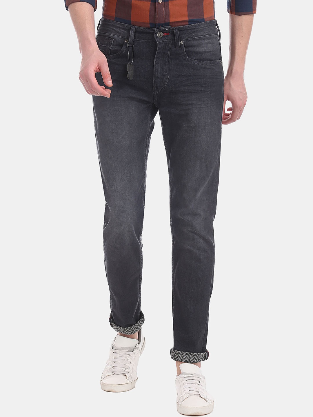 

Flying Machine Men Grey Tapered Fit Jeans