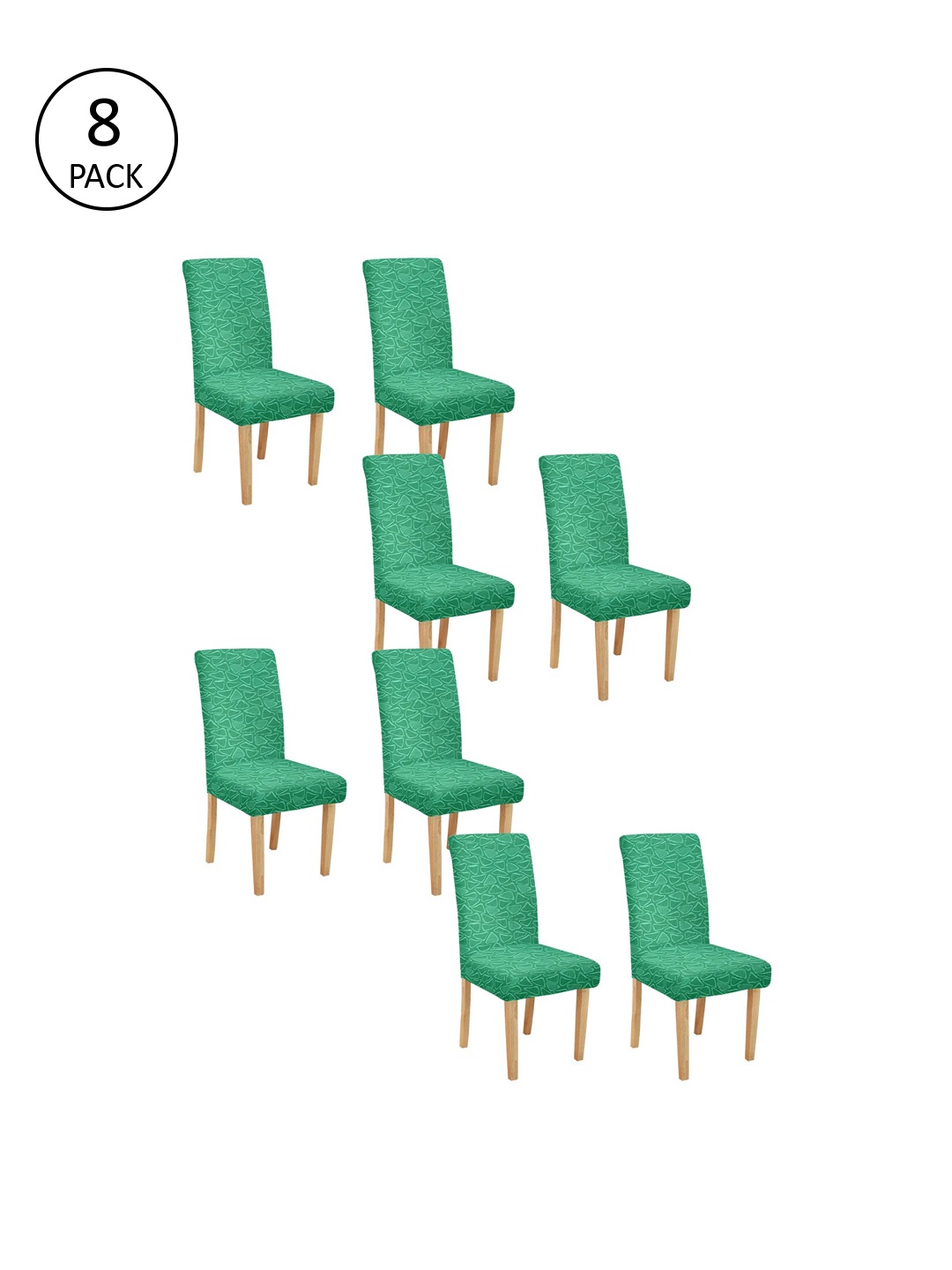 

Cortina Set Of 8 Green Printed Chair Covers