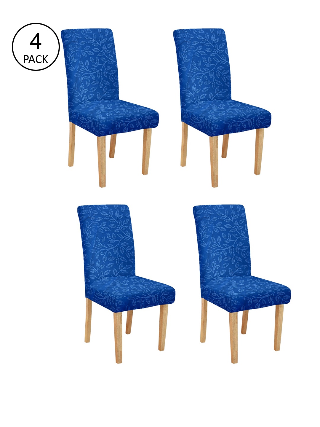 

Cortina Set Of 4 Blue Printed Chair Covers