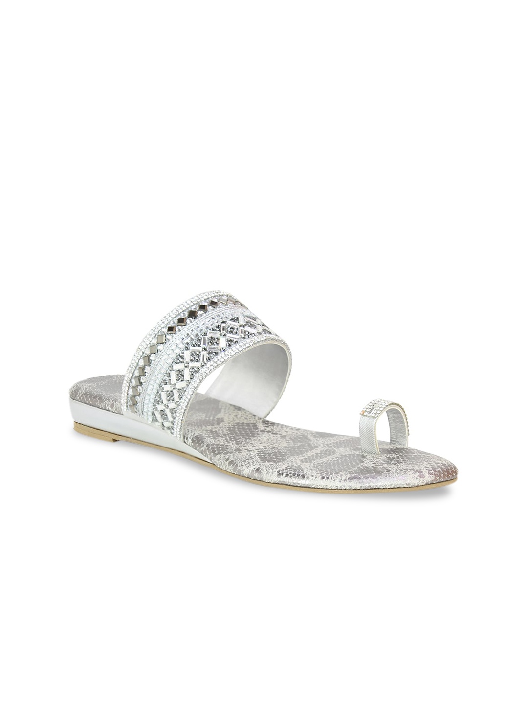 

Inc 5 Women Silver-Toned Embellished Wedges