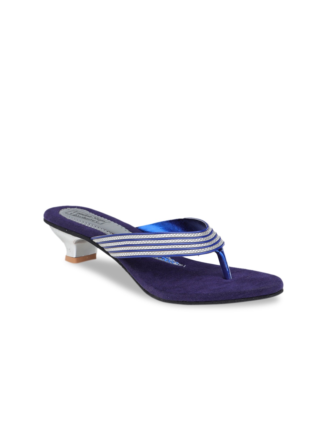 

LONDON STEPS Women Blue Striped Open Toe Sandals