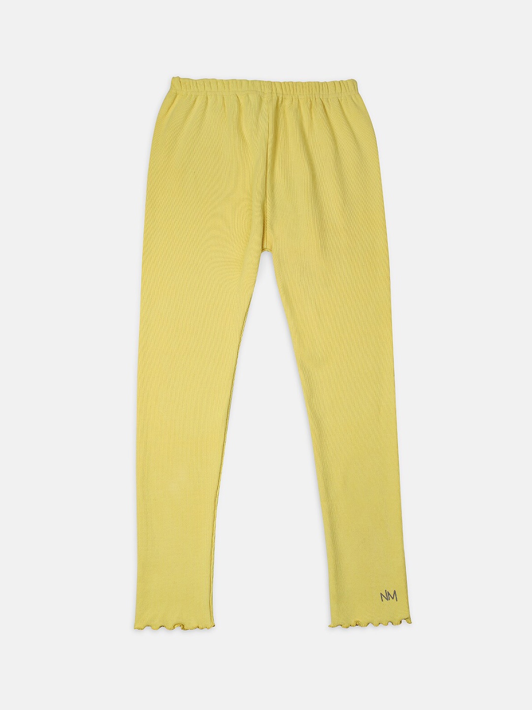 

Nins Moda Girls Yellow Solid Cotton Ankle-Length Leggings