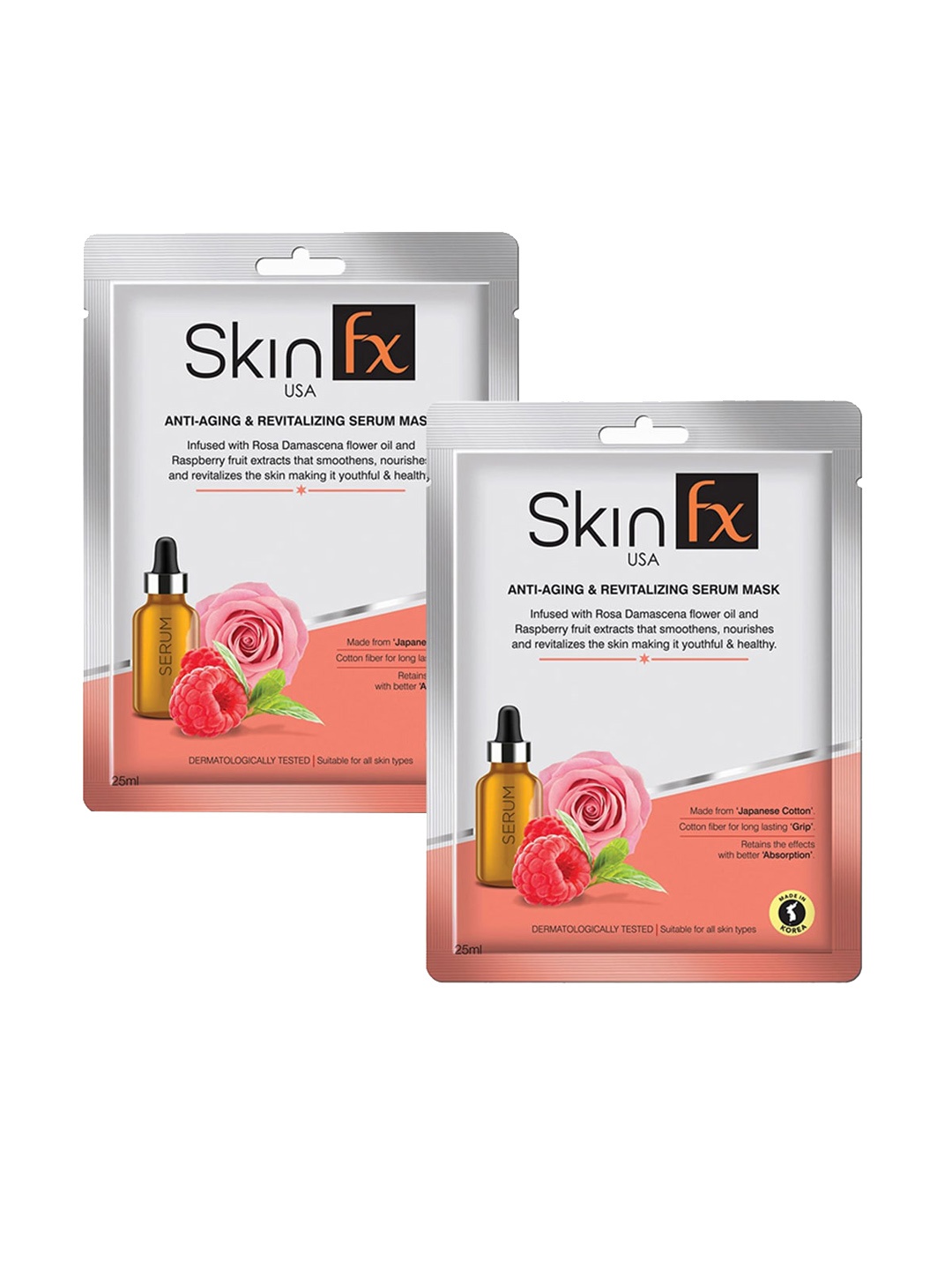 

Skin Fx Set of 2 Anti-Aging and Revitalizing Serum Masks, White