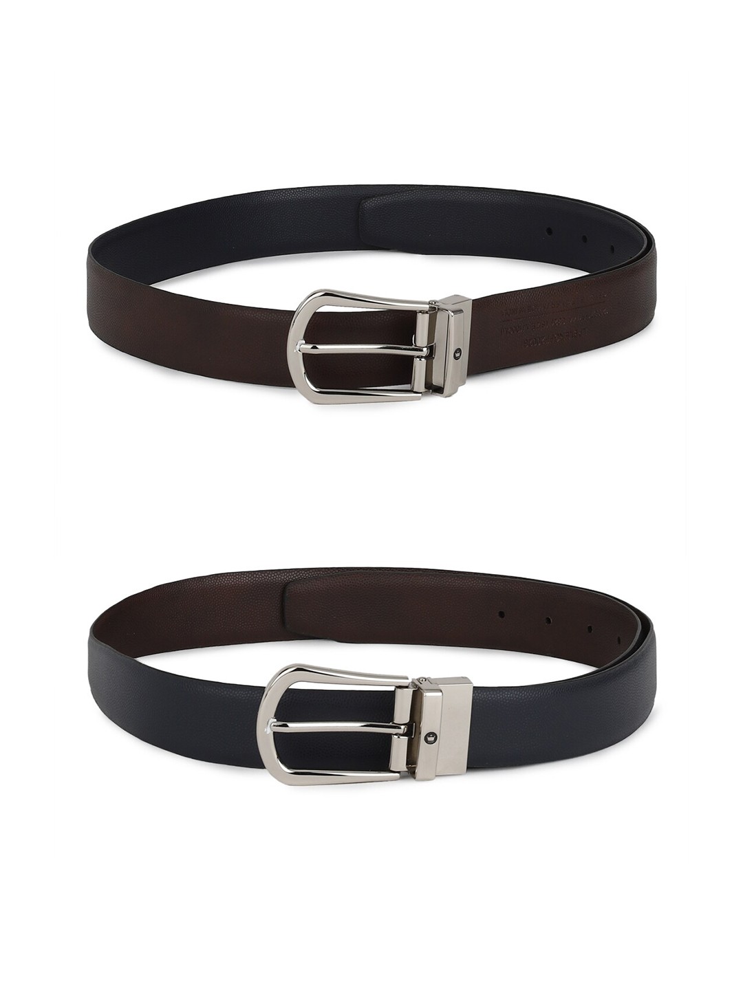 

Louis Philippe Men Set of 2 Brown & Black Textured Belts