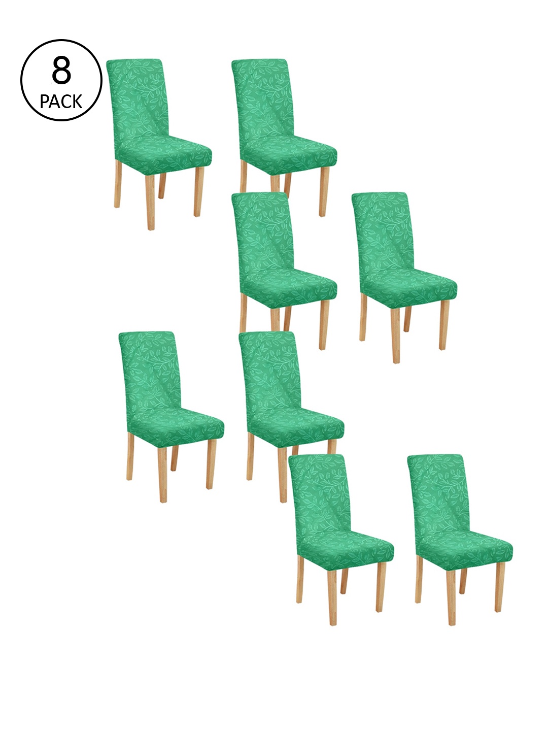

Cortina Set Of 8 Green Printed Chair Covers