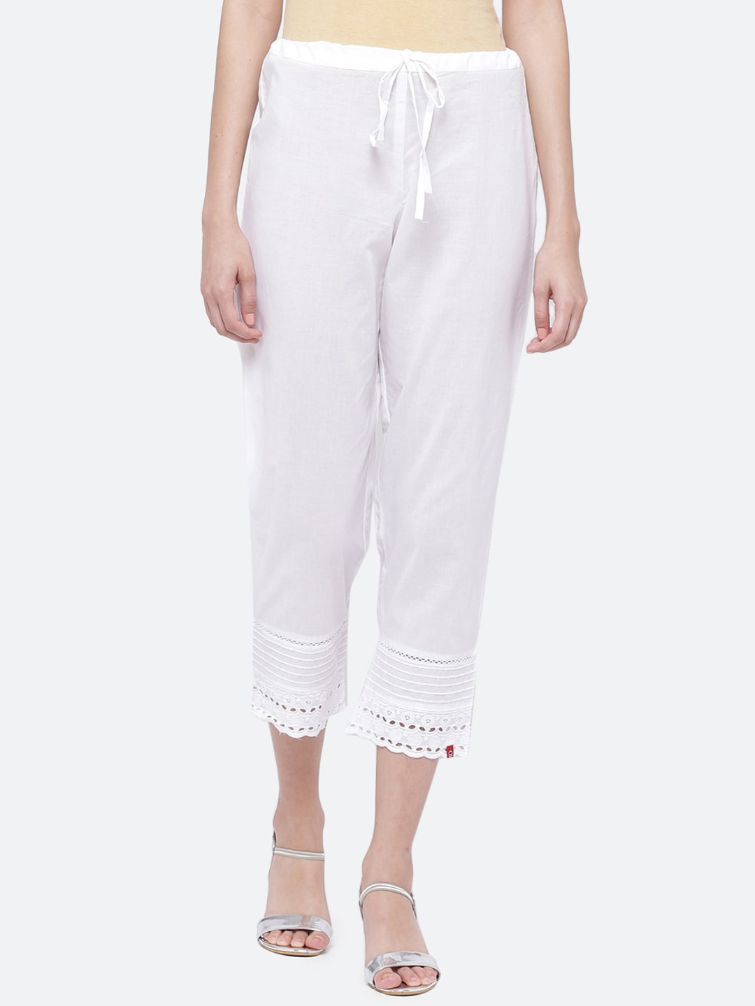 

Biba Women White Regular Fit Solid Regular Trousers