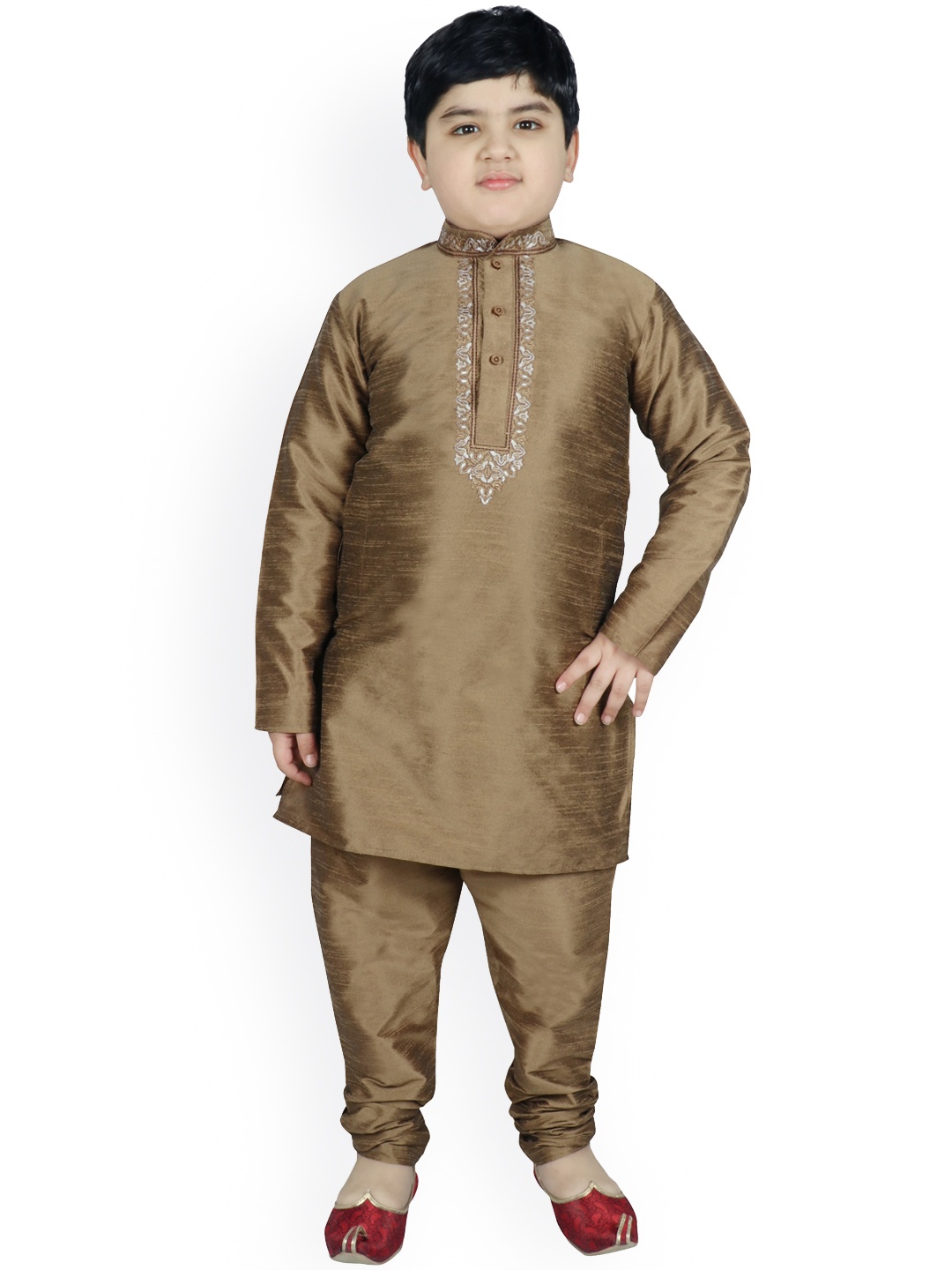 

SG YUVRAJ Boys Green Solid Kurta with Pyjamas