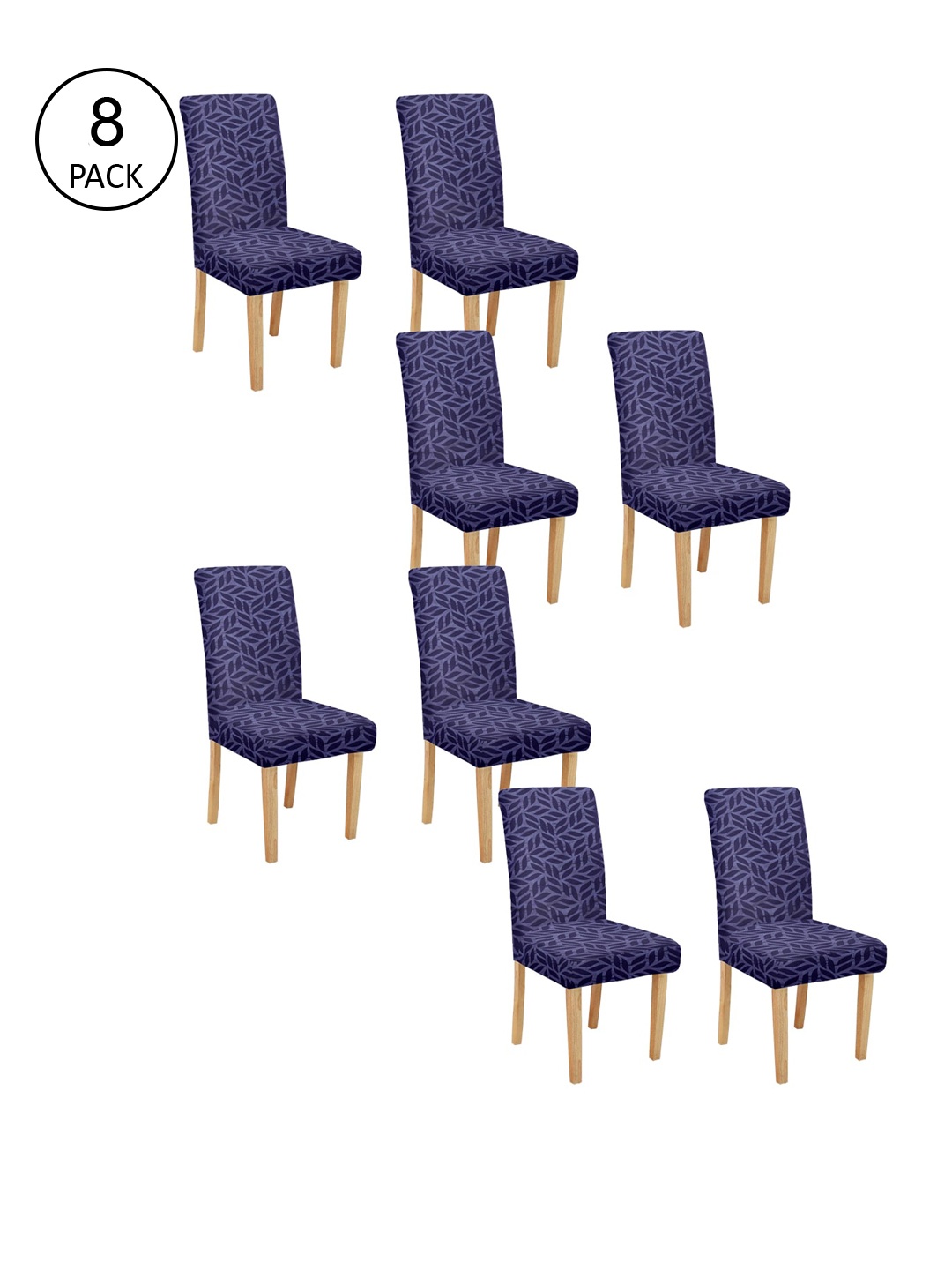 

Cortina Set Of 8 Printed Chair Covers, Purple