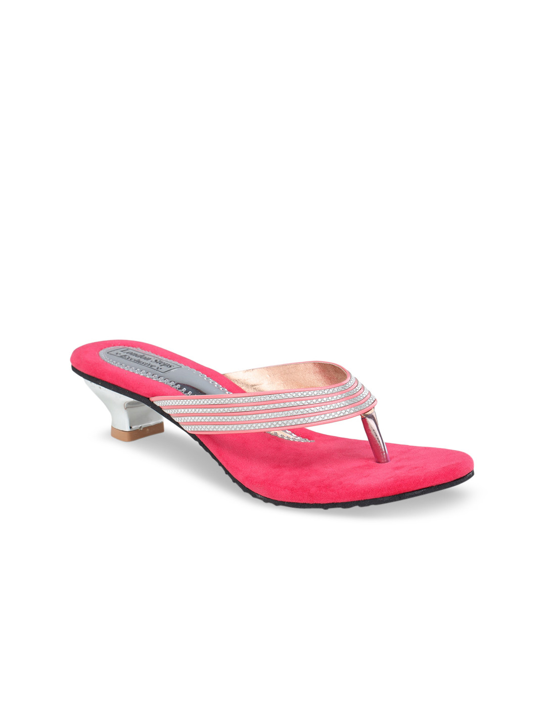 

LONDON STEPS Women Pink Striped Open Toe Sandals