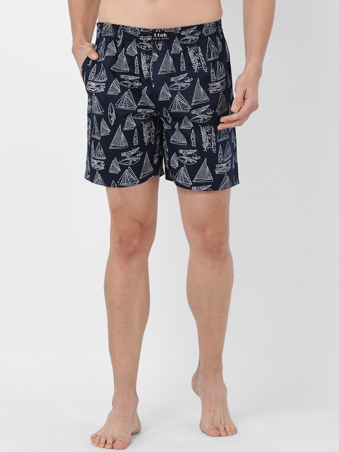 

Llak Jeans Men Navy Blue & White Printed Boxers 17-SP