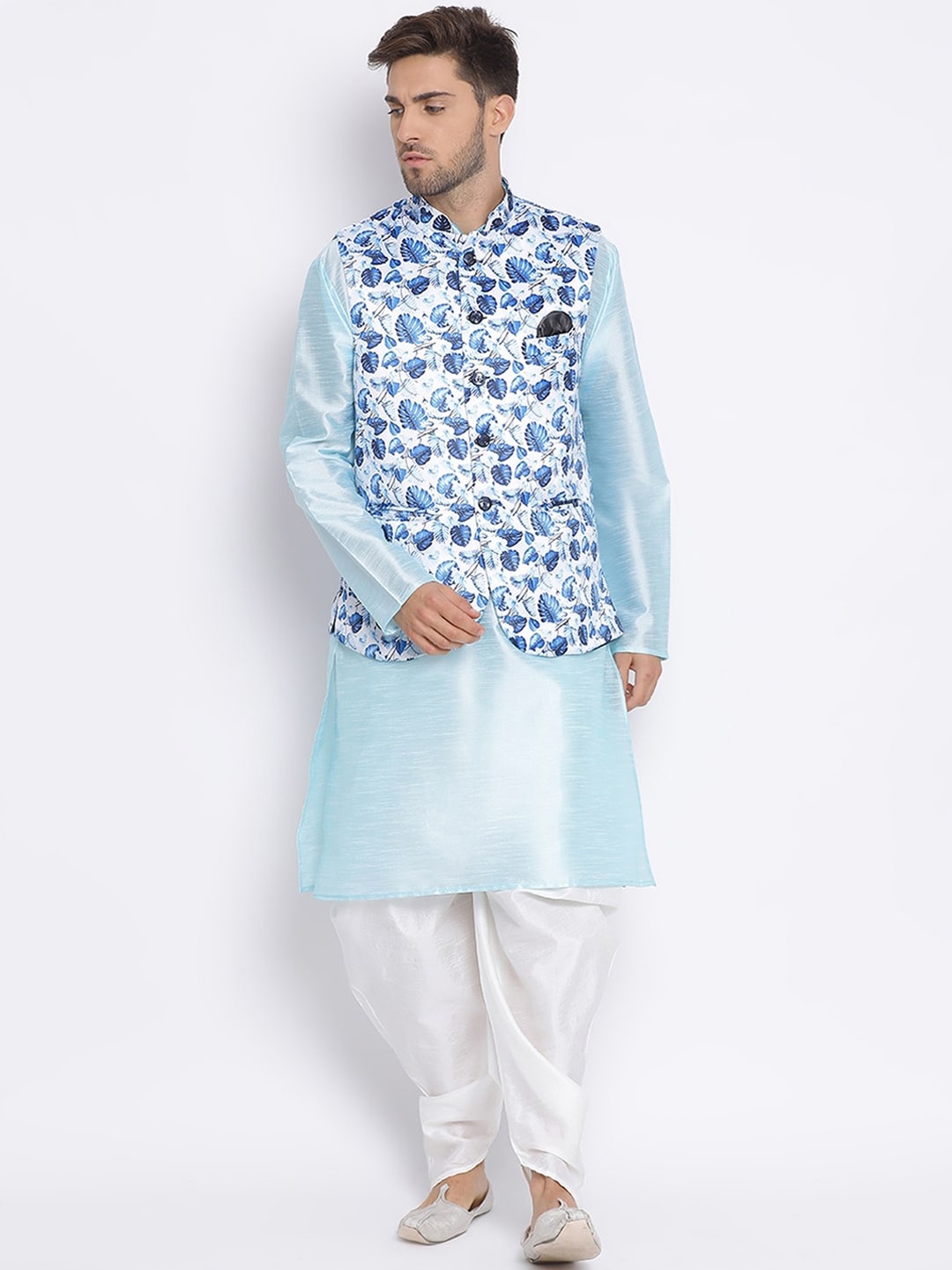 

Hangup Men Multicoloured Kurta Harem and waistcoat, Multi