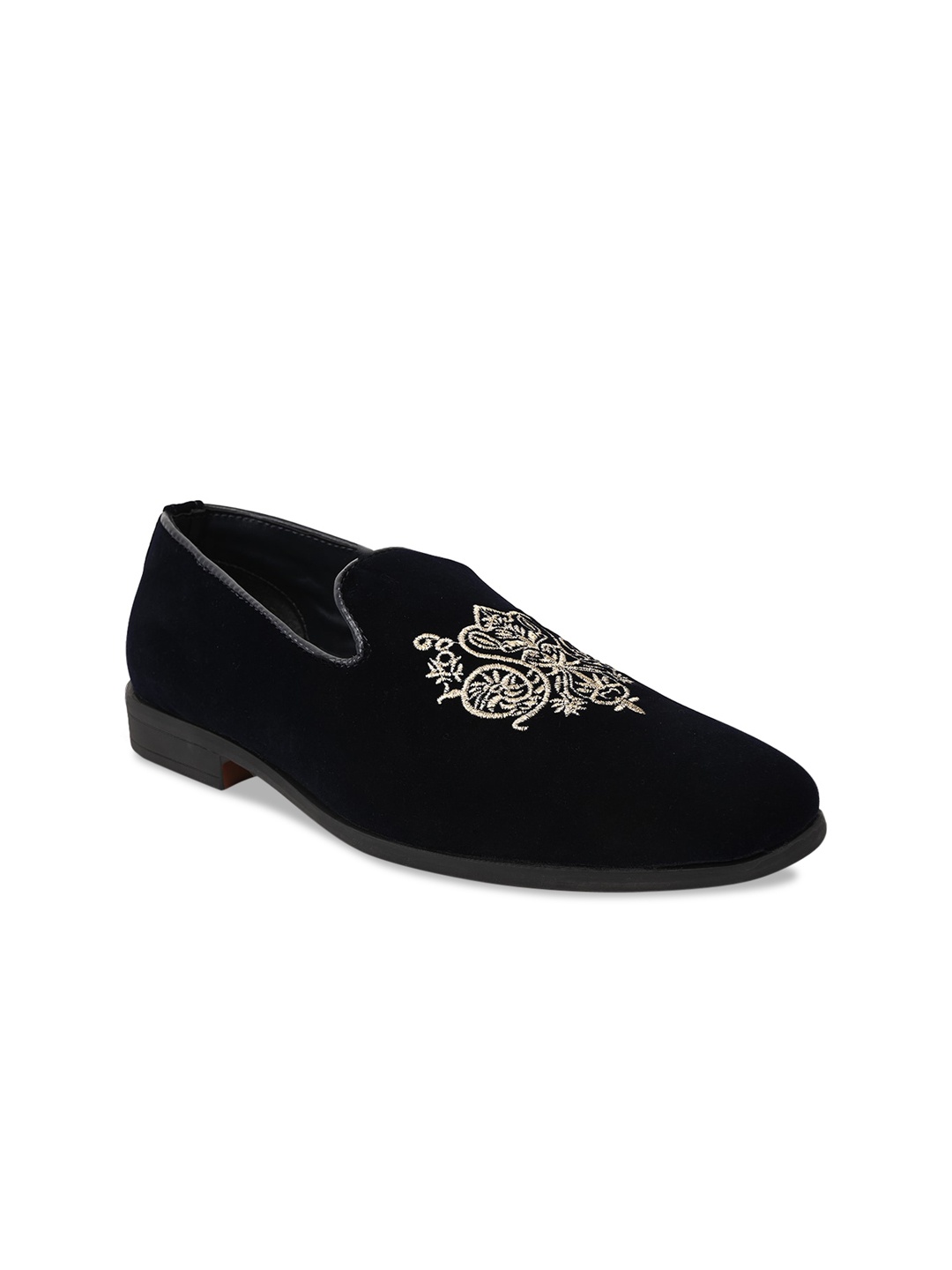 

Apsis Men Navy Blue Woven Design Loafers