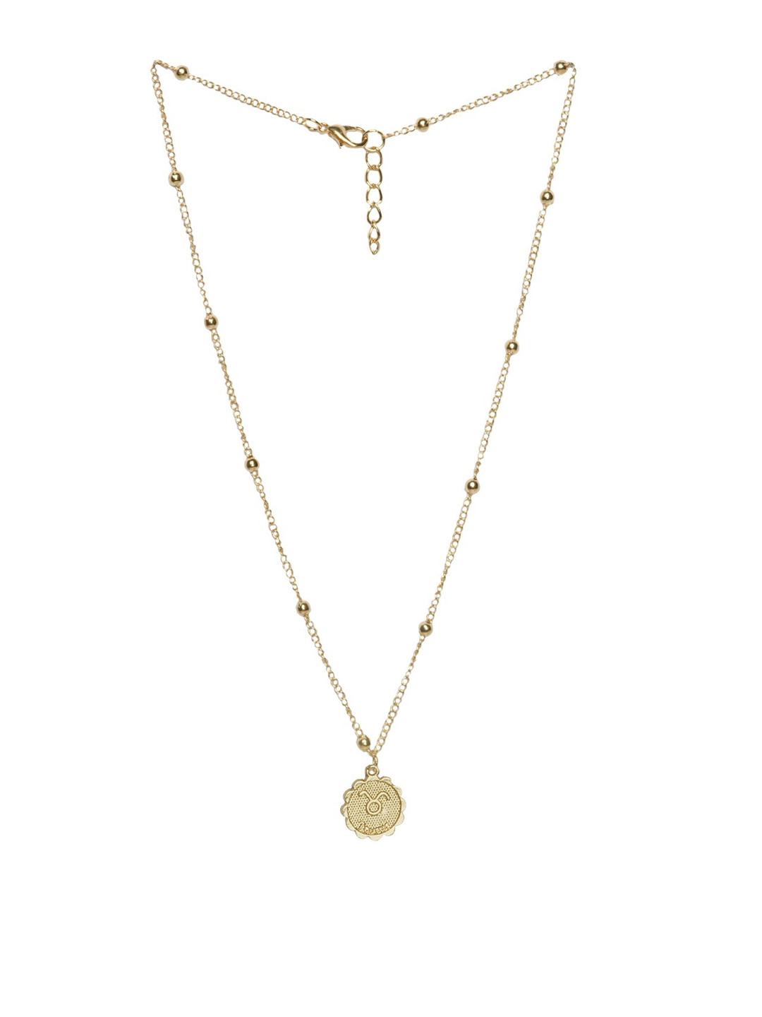 

JOKER & WITCH Gold-Toned Circular-Shaped Taurus Zodiac Pendant with Chain