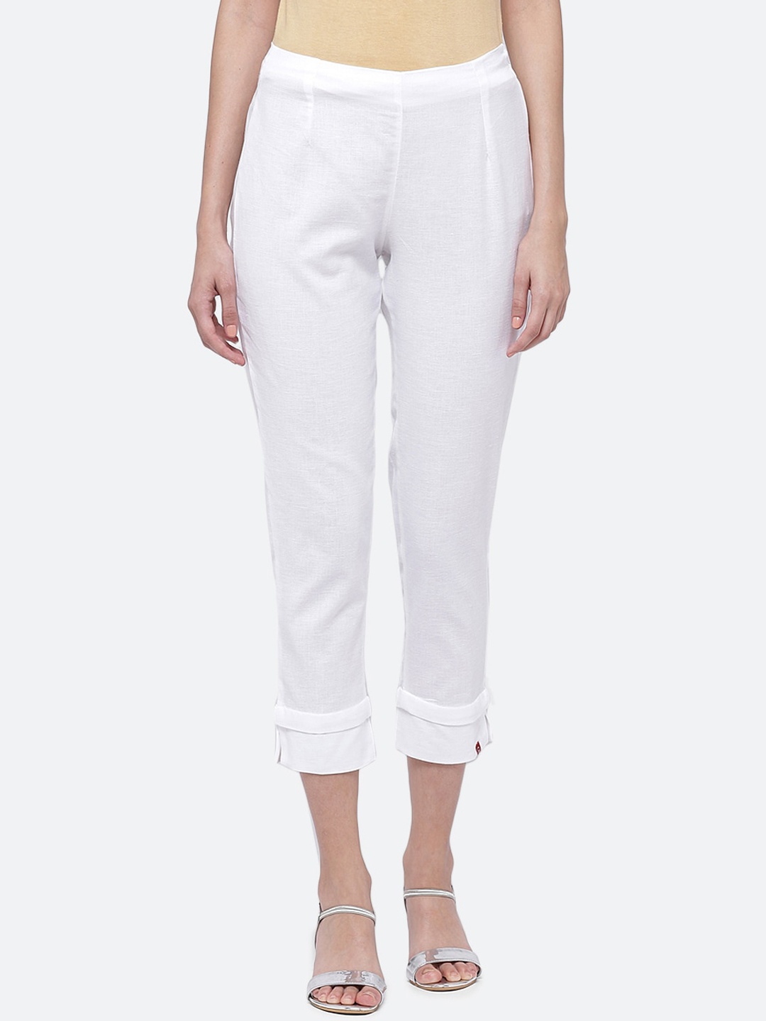 

Biba Women White Regular Fit Solid Regular Trousers