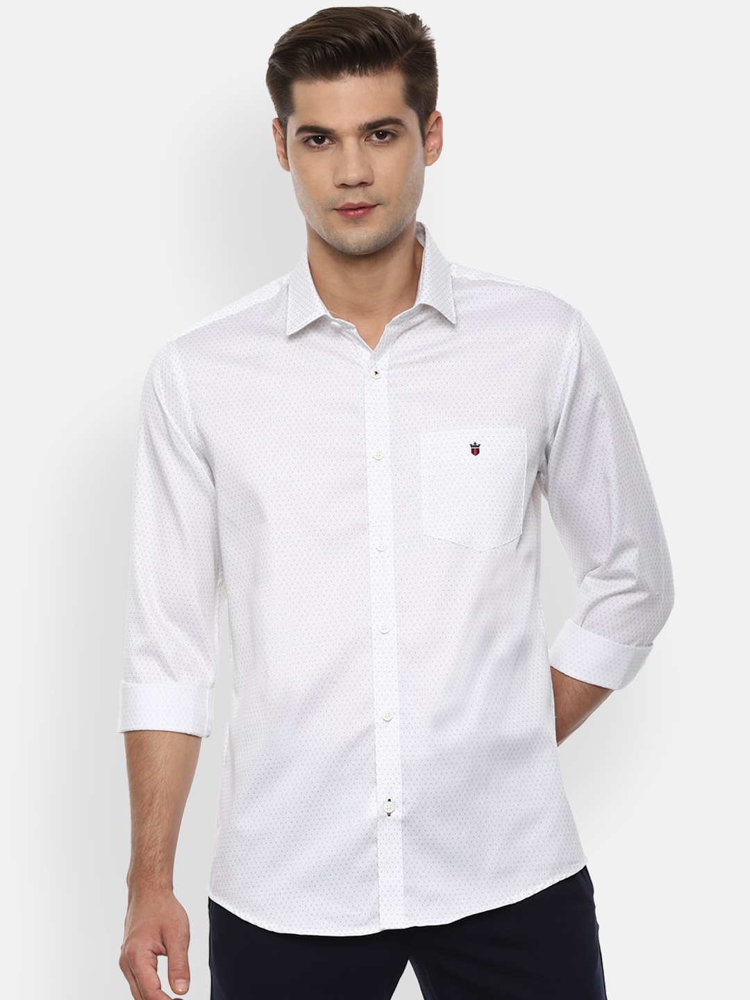 

Louis Philippe Sport Men White Cotton Slim Fit Printed Casual Shirt