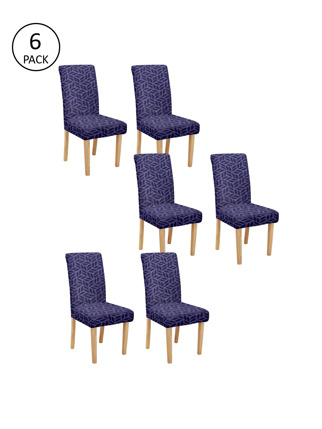 

Cortina Set Of 6 Purple Printed Chair Covers