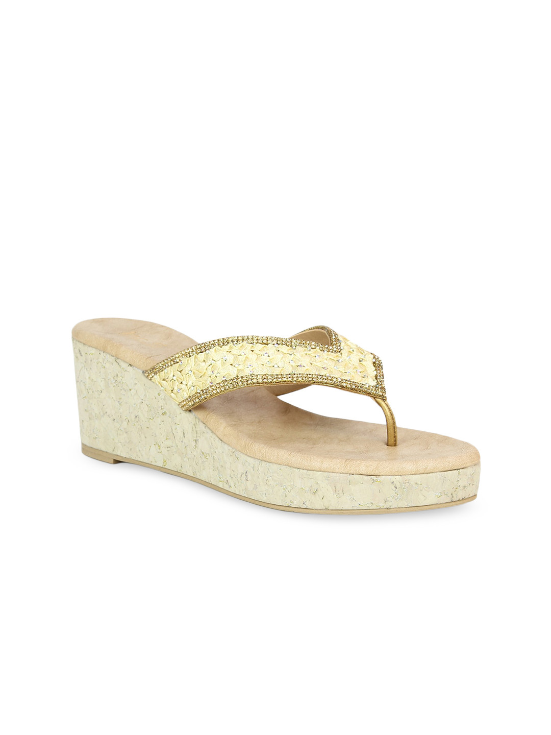 

Inc 5 Women Gold-Toned Woven Design Sandals