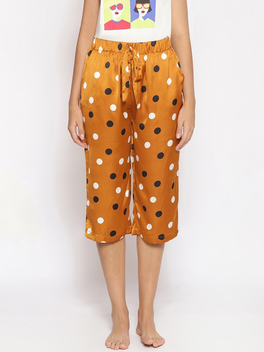 

Oxolloxo Women Brown Printed Lounge Capris