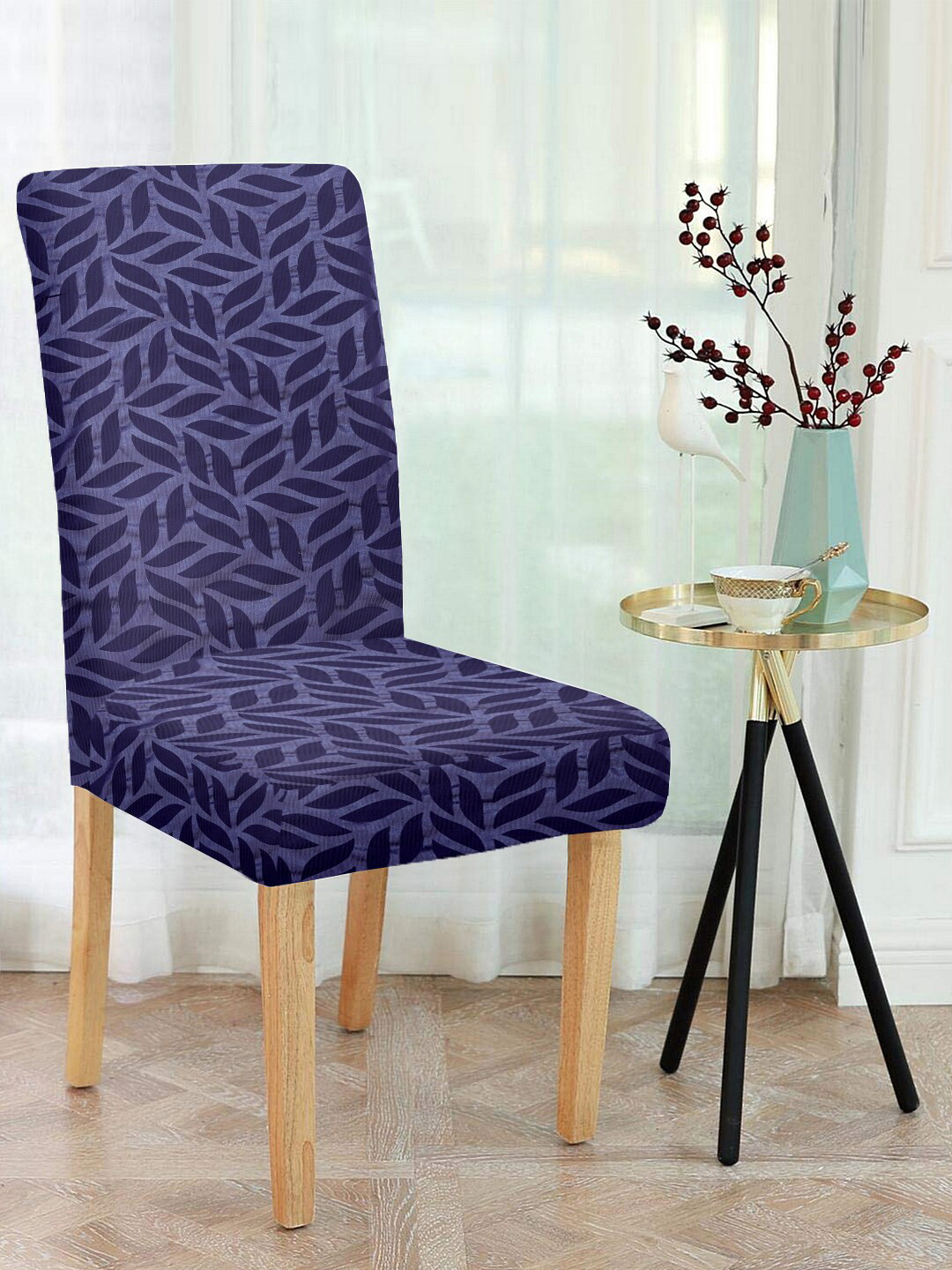 

Cortina Set Of 4 Purple Printed Chair Covers
