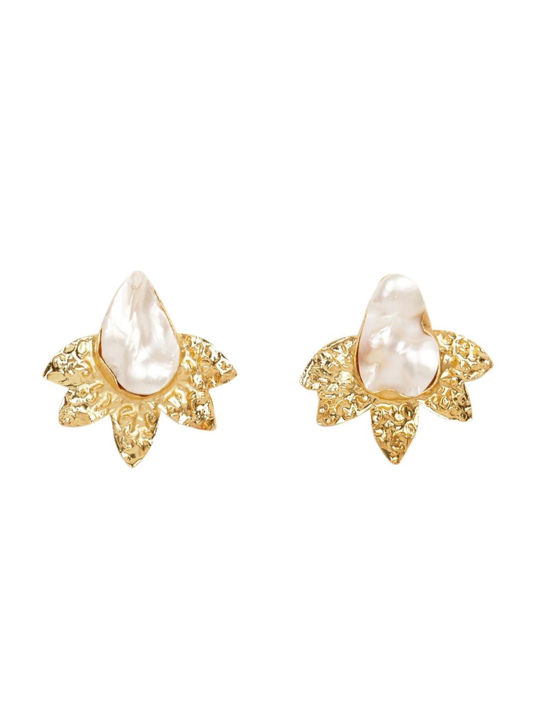 

NAMASYA White Gold-Plated Contemporary Drop Earrings
