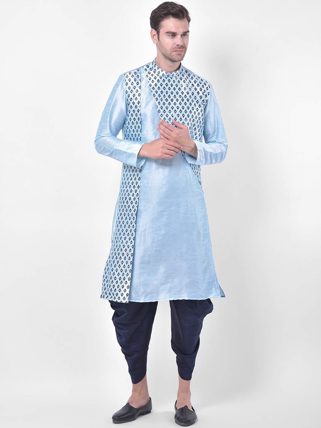 

DEYANN Men Blue Printed Kurta