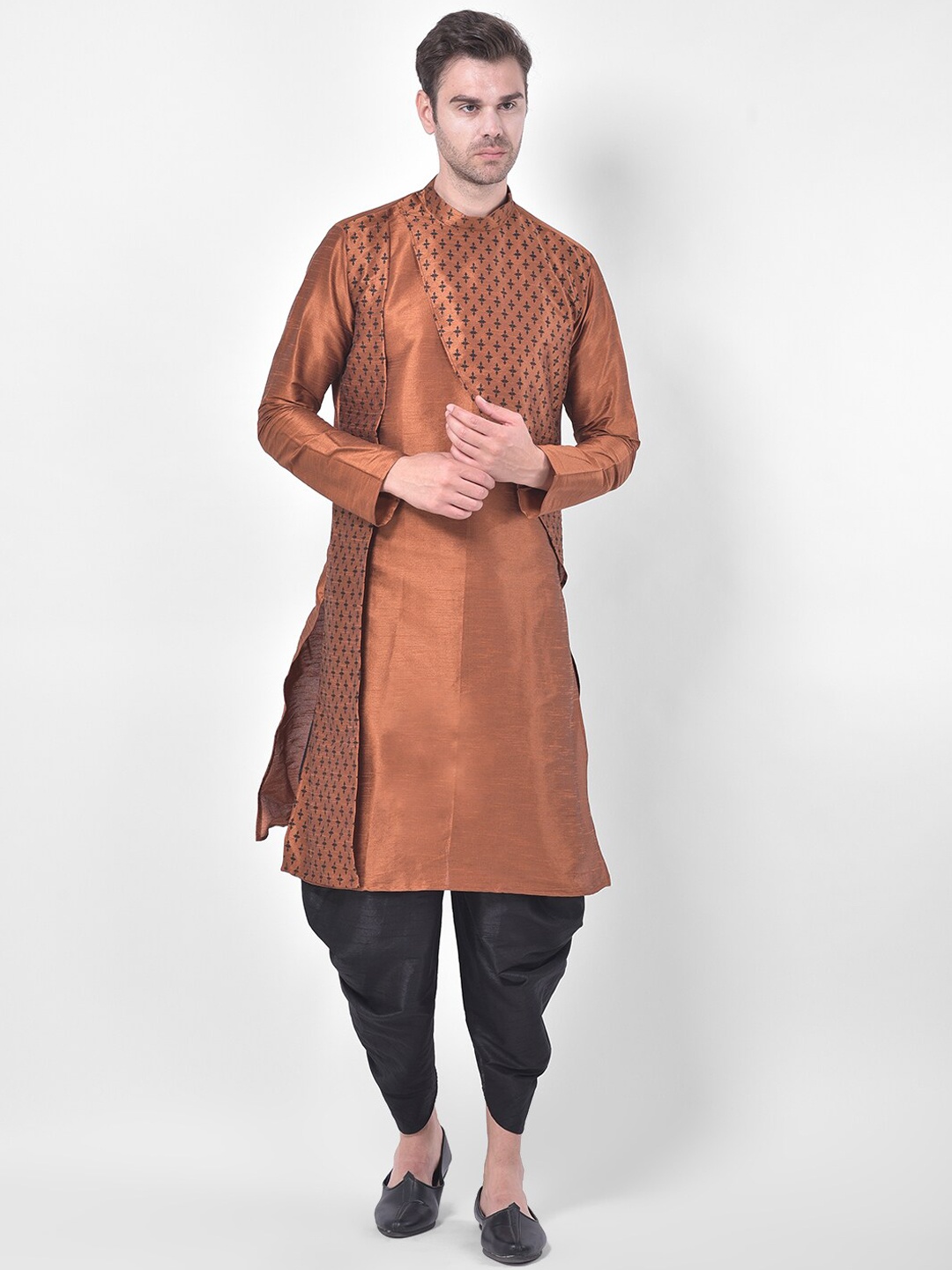 

DEYANN Men Copper-Coloured Ethnic Motifs Printed Kurta
