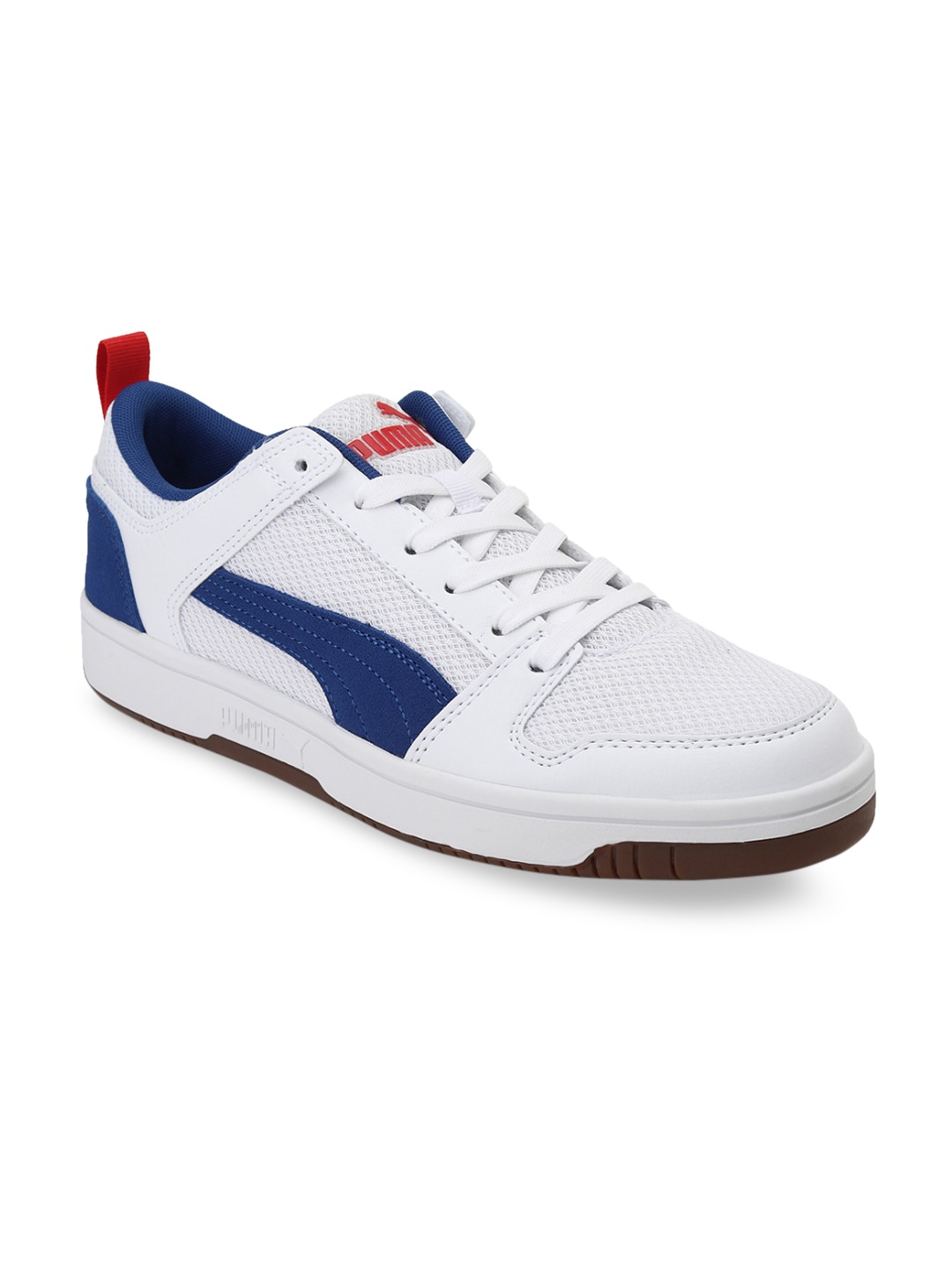 

Puma Unisex White Colourblocked Rebound LayUp Lo Mesh Sneakers