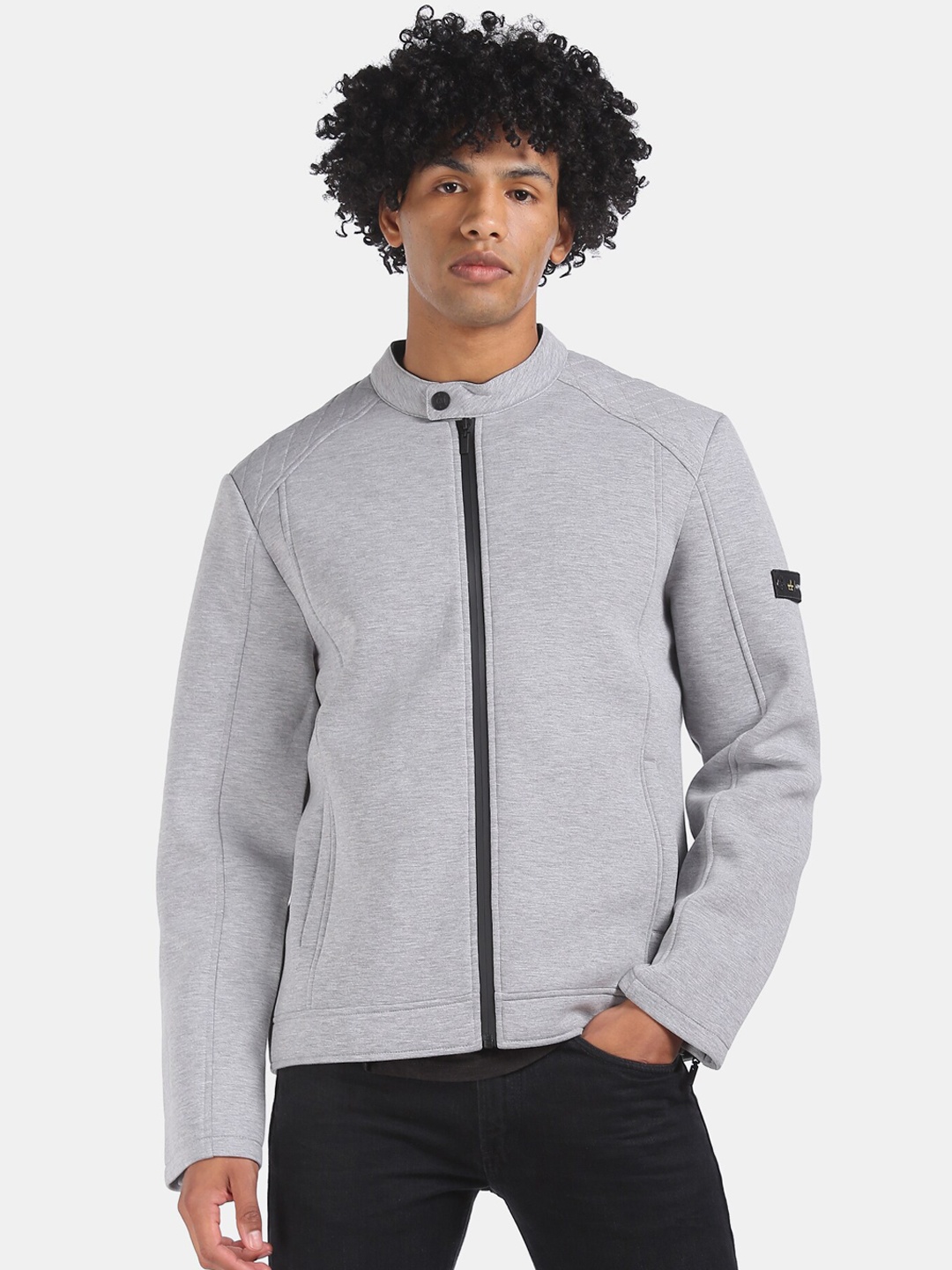 

Arrow New York Men Grey Melange Solid Tailored Jacket