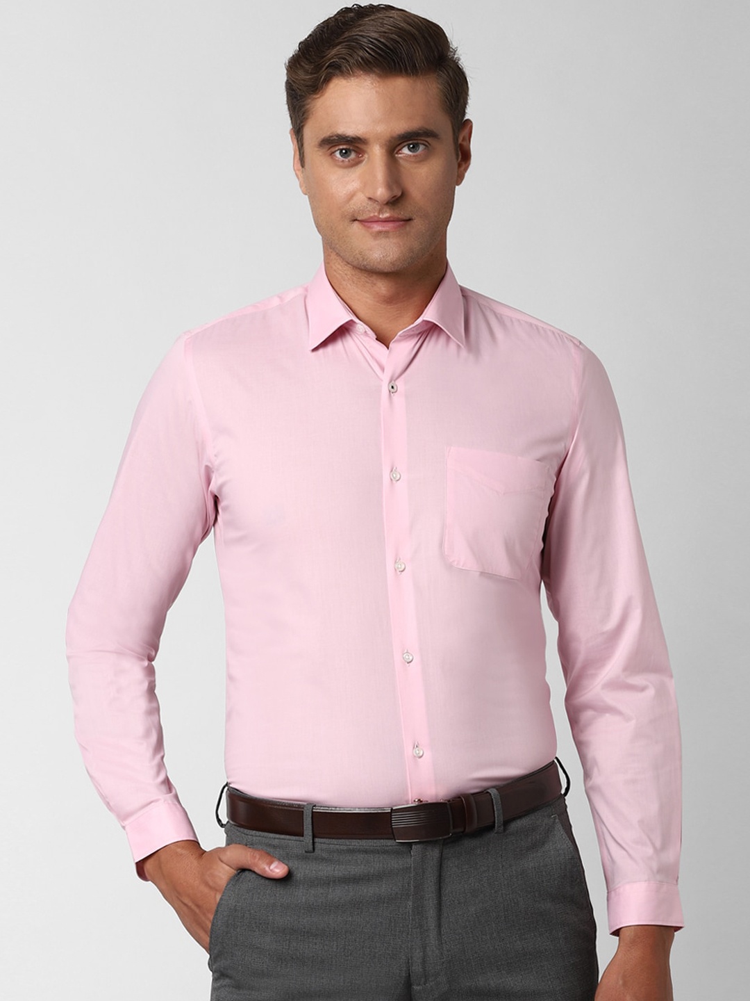 

Peter England Men Pink Slim Fit Solid Formal Shirt