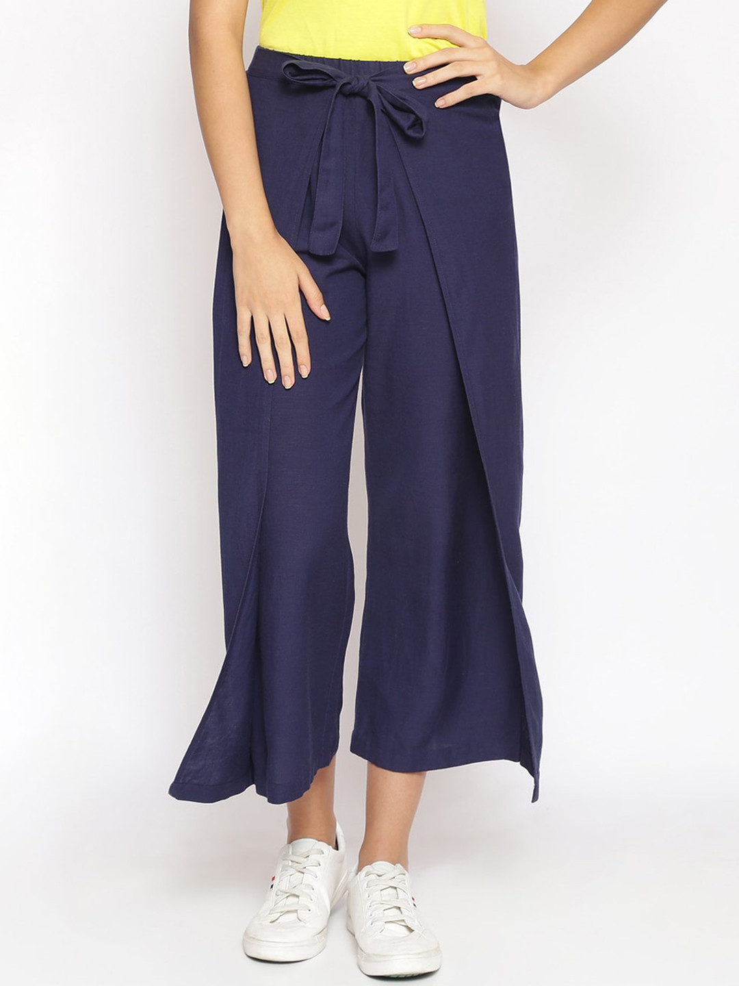 

Oxolloxo Women Navy Blue Regular Fit Solid Culottes