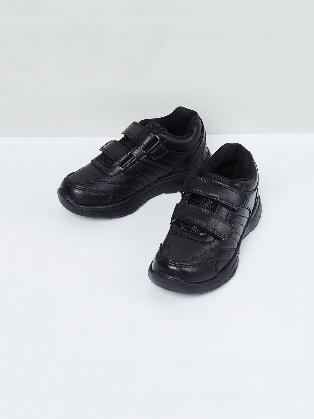 

max Boys Black PU Sneakers