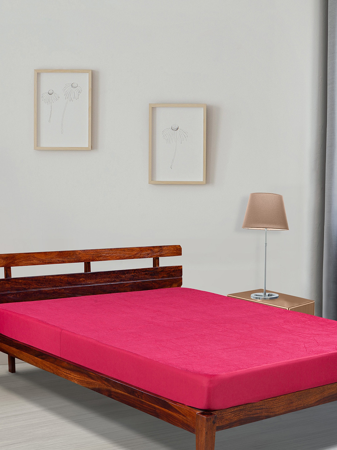 

Duroflex Maroon - Antiviral Antibacterial 100% Waterproof & Stain Proof Mattress Protector, Pink
