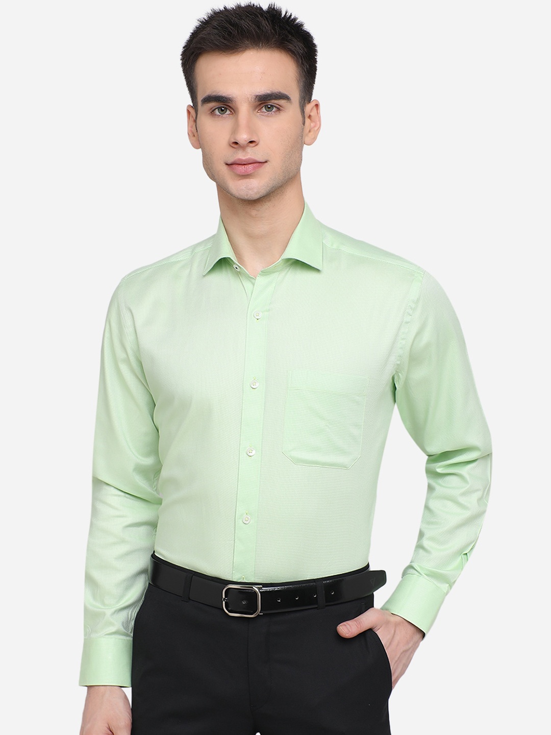 

JADE BLUE Men Green Regular Fit Solid Casual Shirt