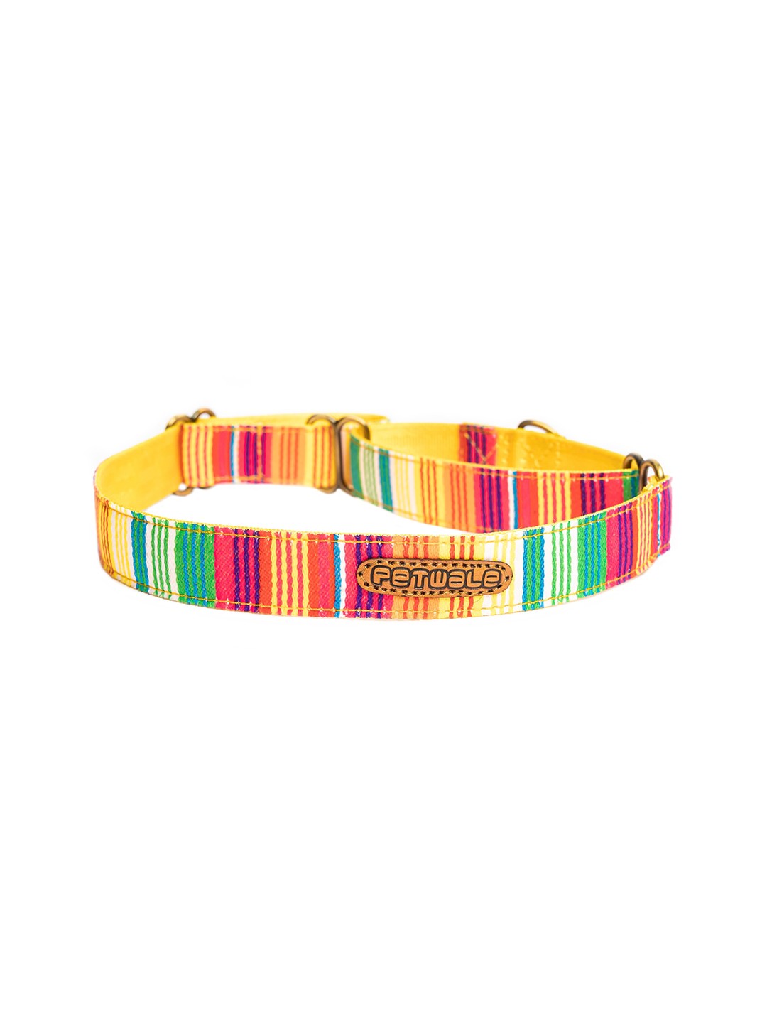 

PETWALE Yellow Stripes Dog Martingale Collar