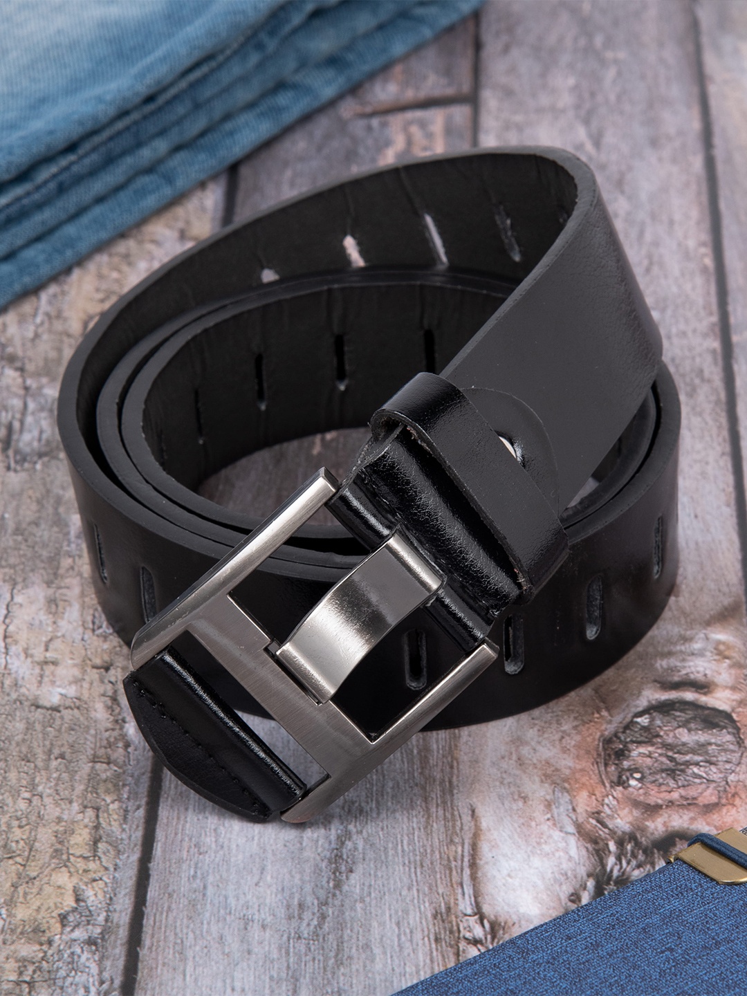 Kastner Men Black Textured Belt