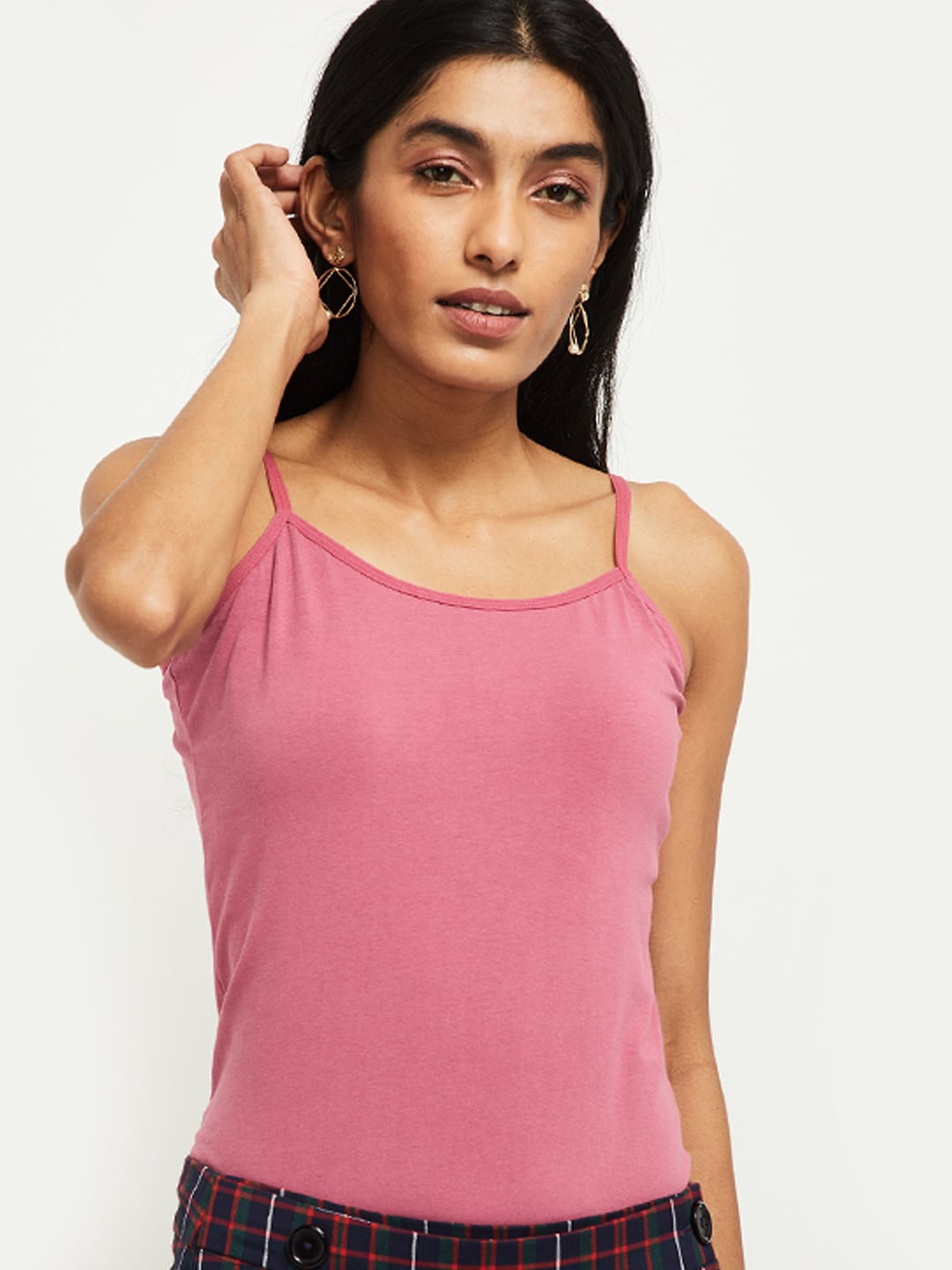 

max Solid Knitted Camisole, Pink