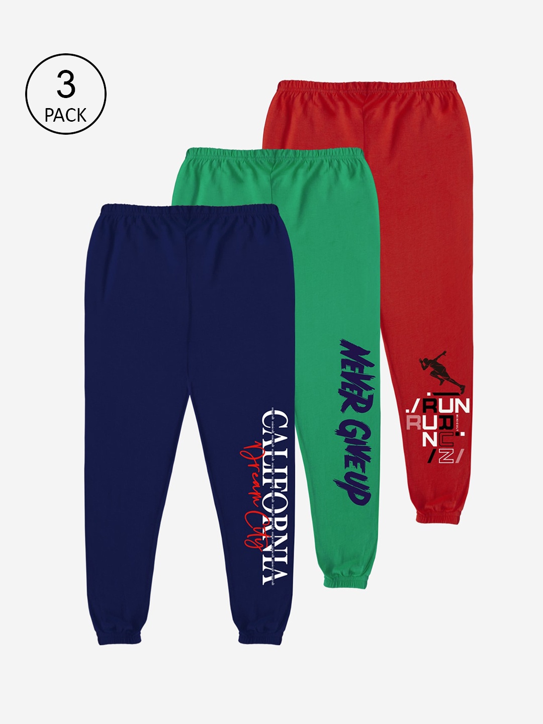 

x2o Unisex Kids Pack Of 3 Typography Joggers, Navy blue