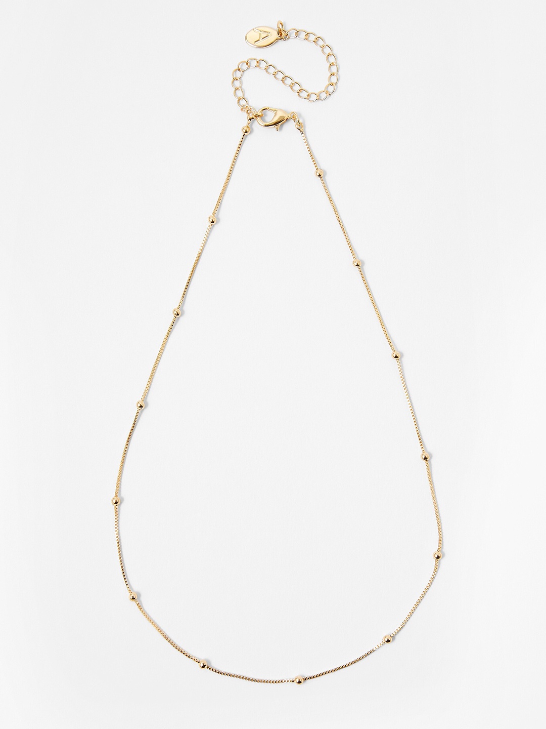 

Accessorize London Gold-Toned Metal Gold-Plated Beaded Chain Necklace