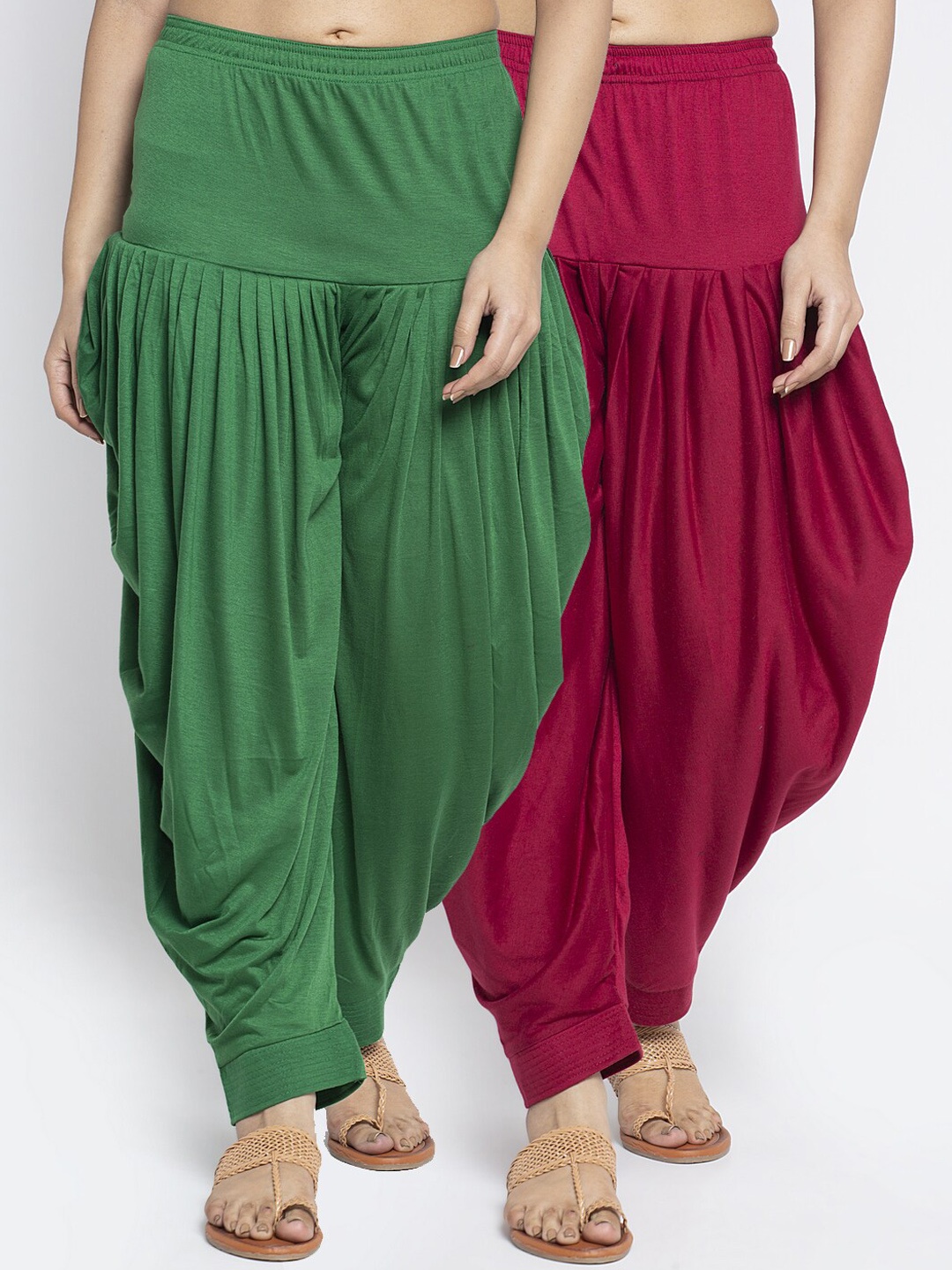 

GRACIT Women Pack Of 2 Solid Salwars, Green