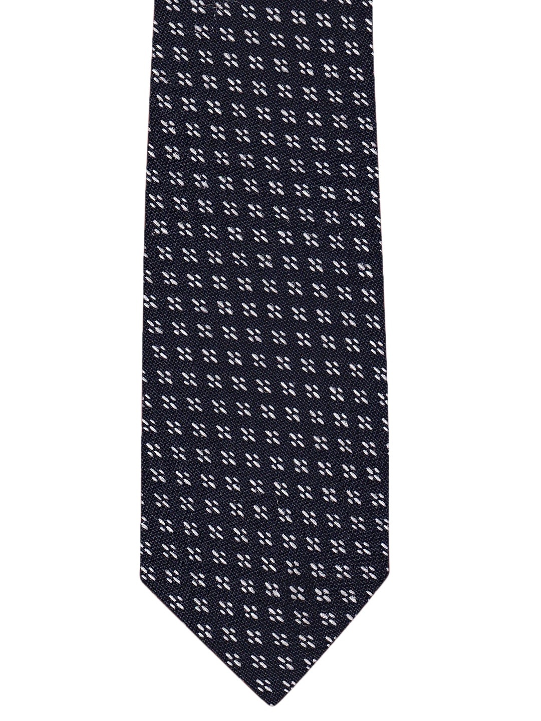 Blacksmith Men Navy Blue & White Checked Skinny Tie