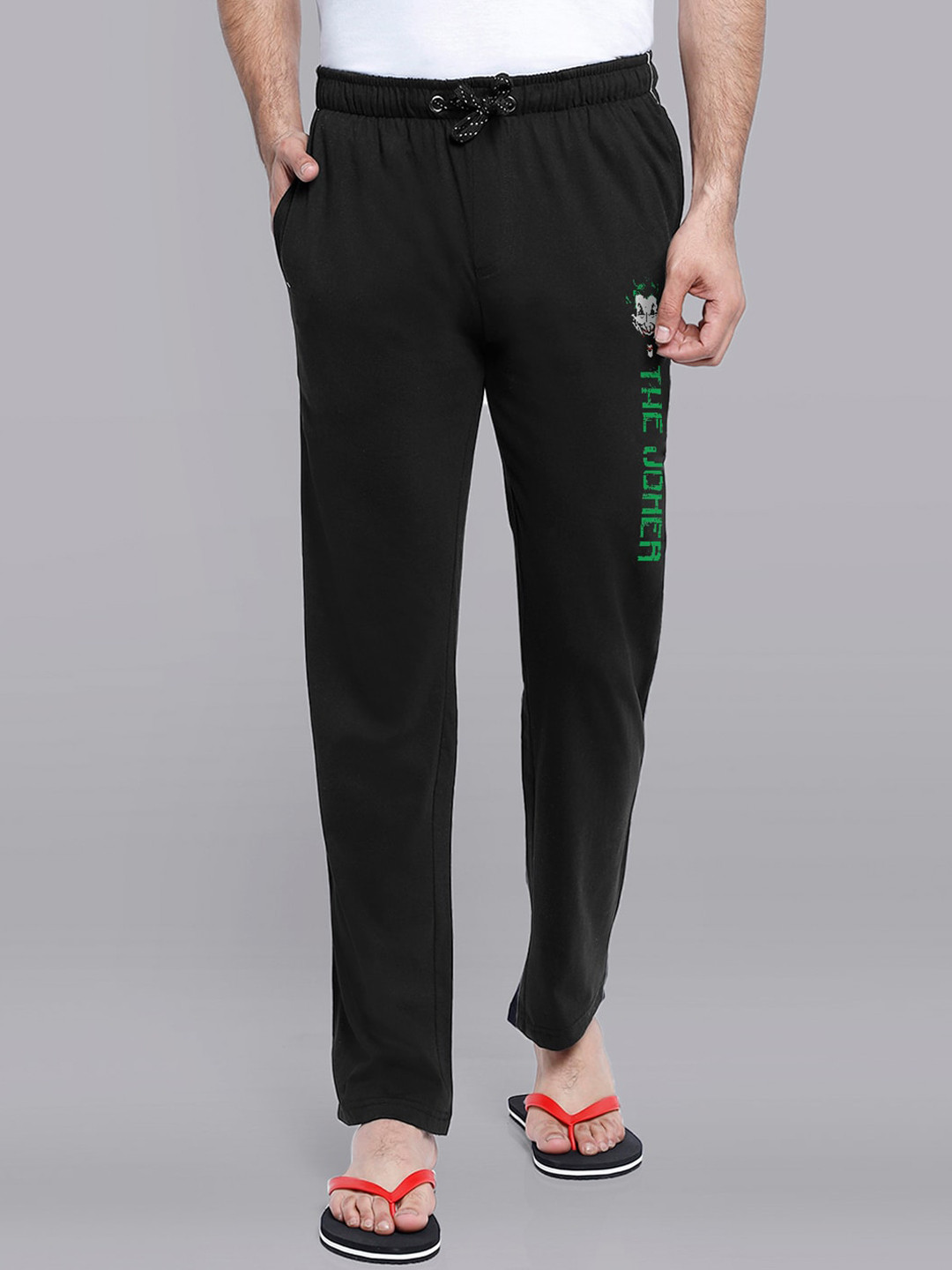

Free Authority Men Black & Green Joker Print Cotton Lounge Pants