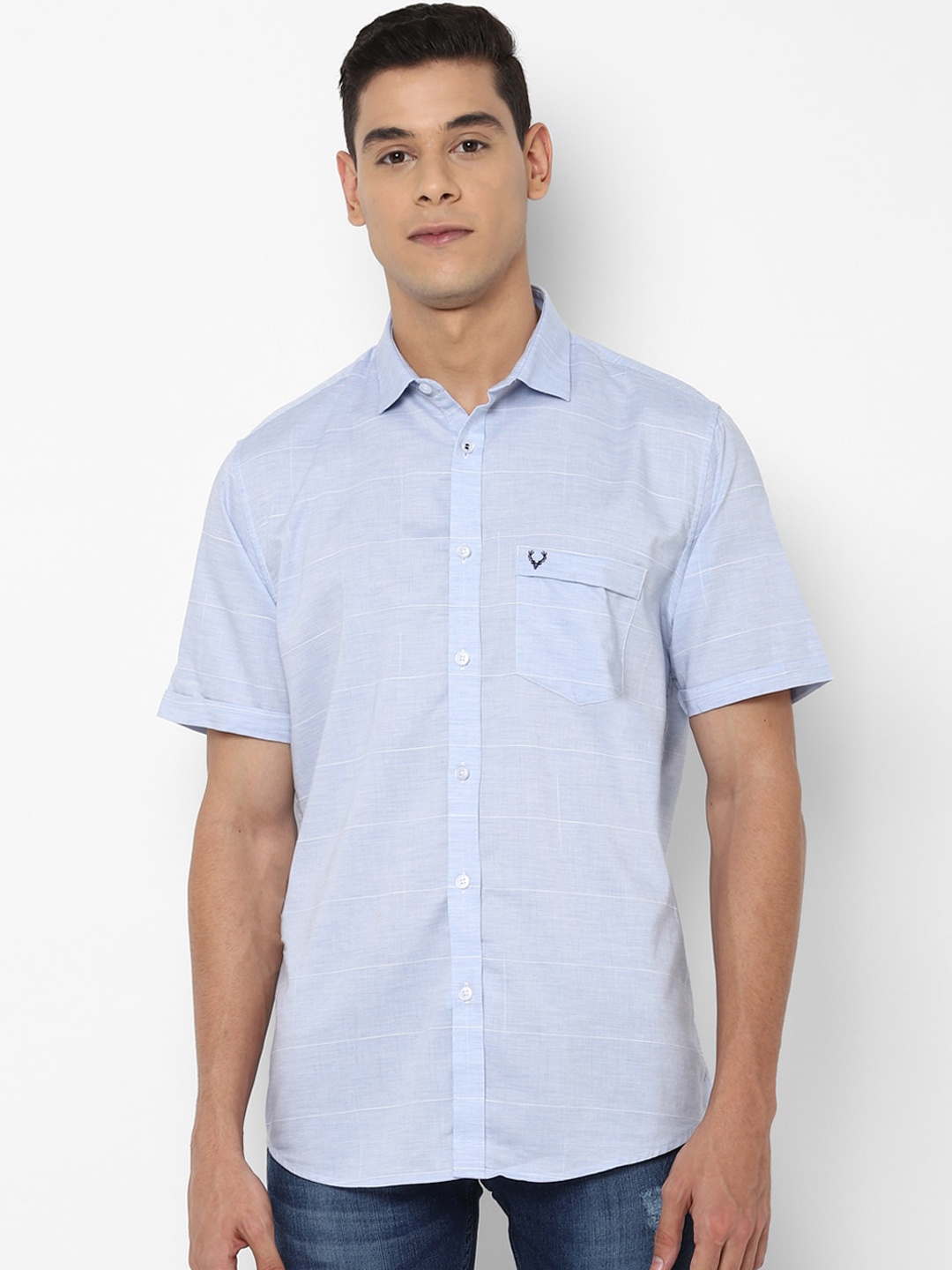 

Allen Solly Men Blue Slim Fit Cotton Casual Shirt