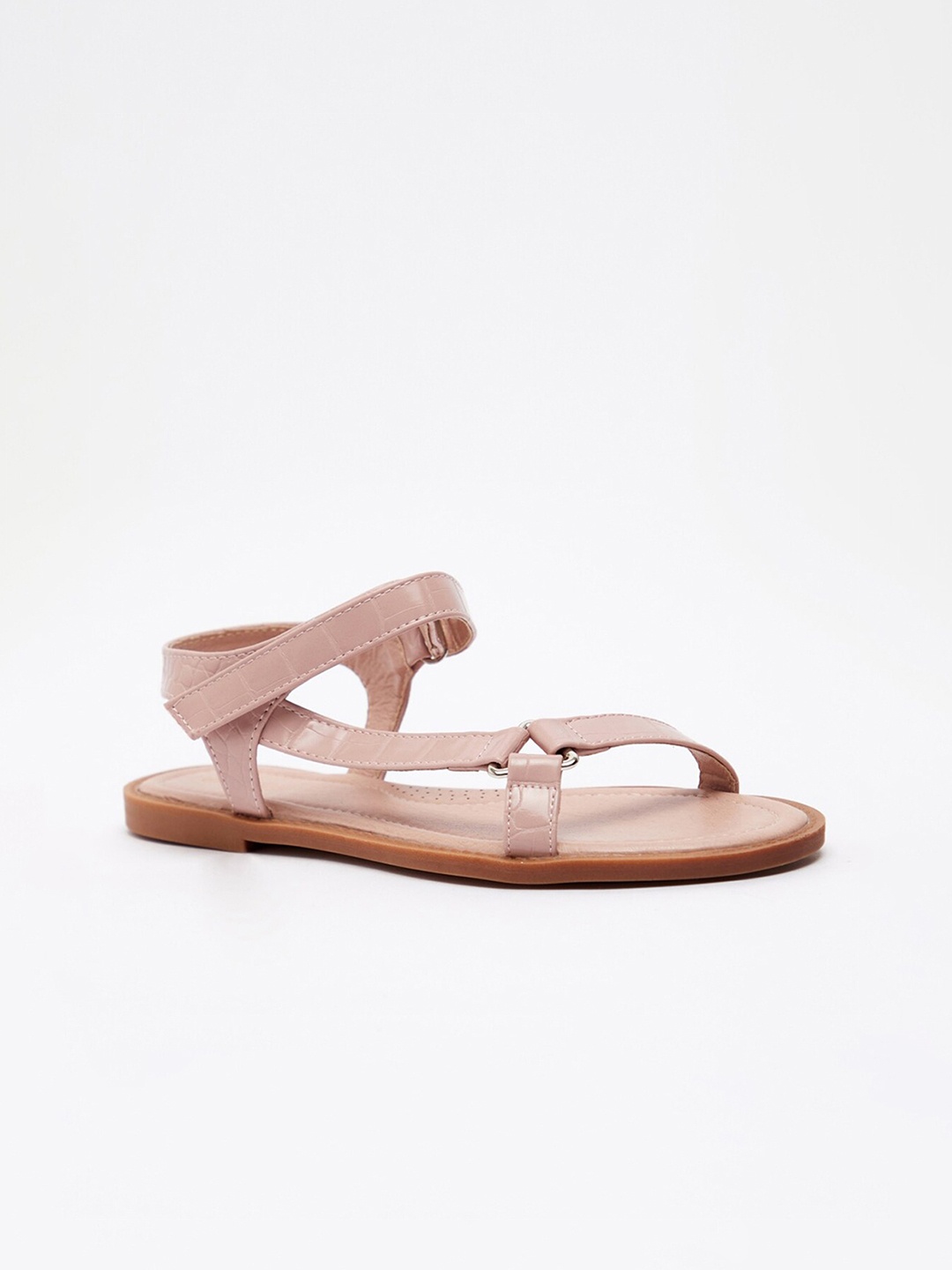 

shoexpress Girls Pink Animal Textured Open Toe Flats