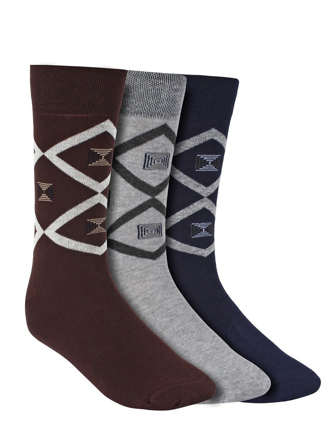 

Creature Men Pack Of 3 Assorted Combed Cotton Calf-Length Socks