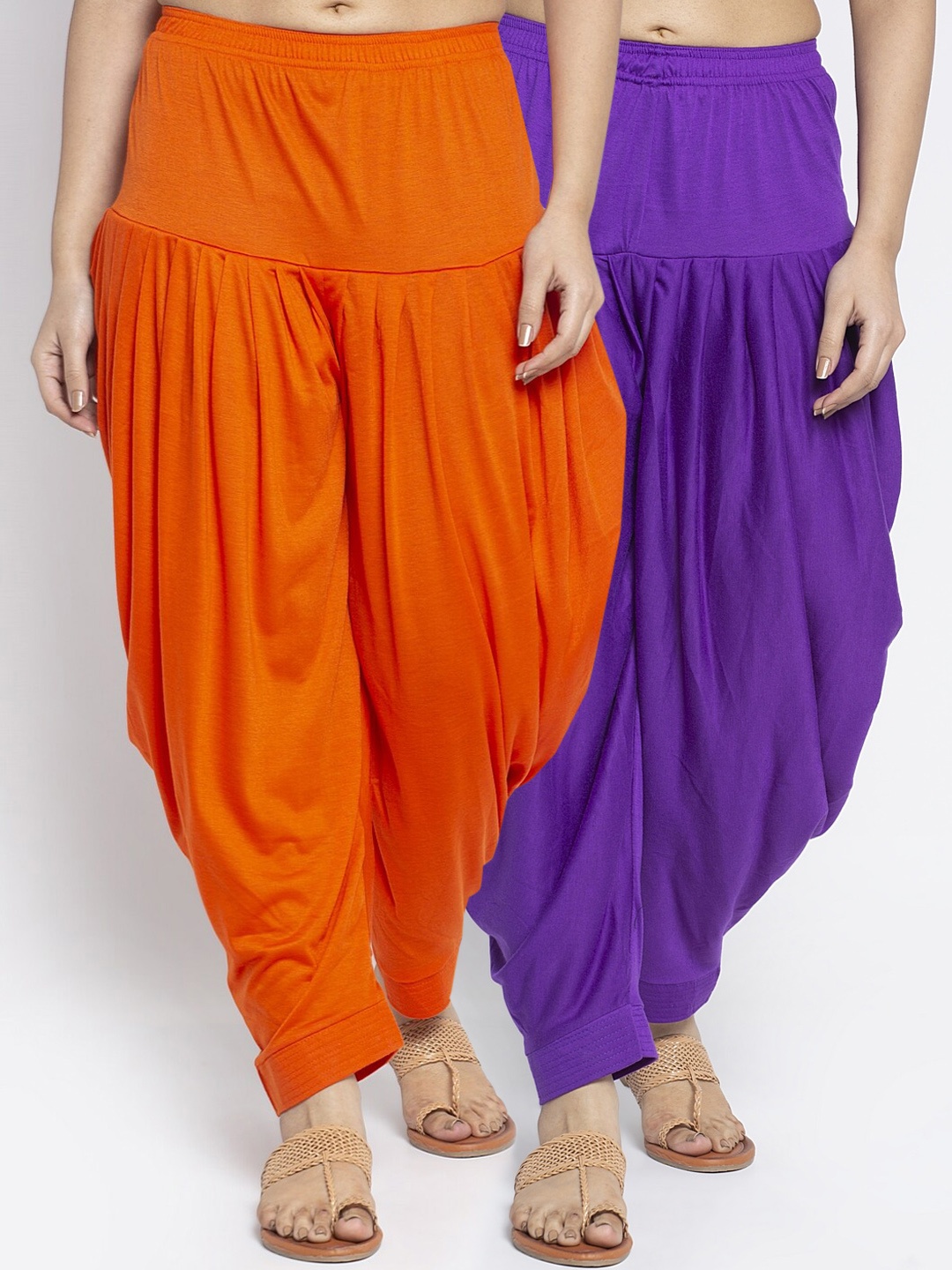 

GRACIT Women Pack Of 2 Orange & Purple Solid Salwar