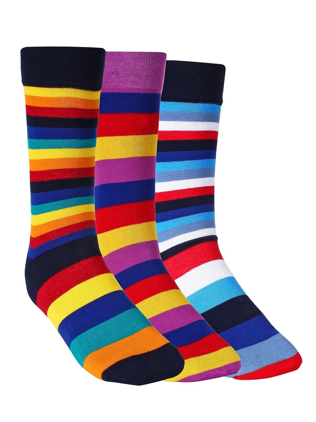 

Creature Men Pack Of 3 Assorted Combed Cotton Calf-Length Socks