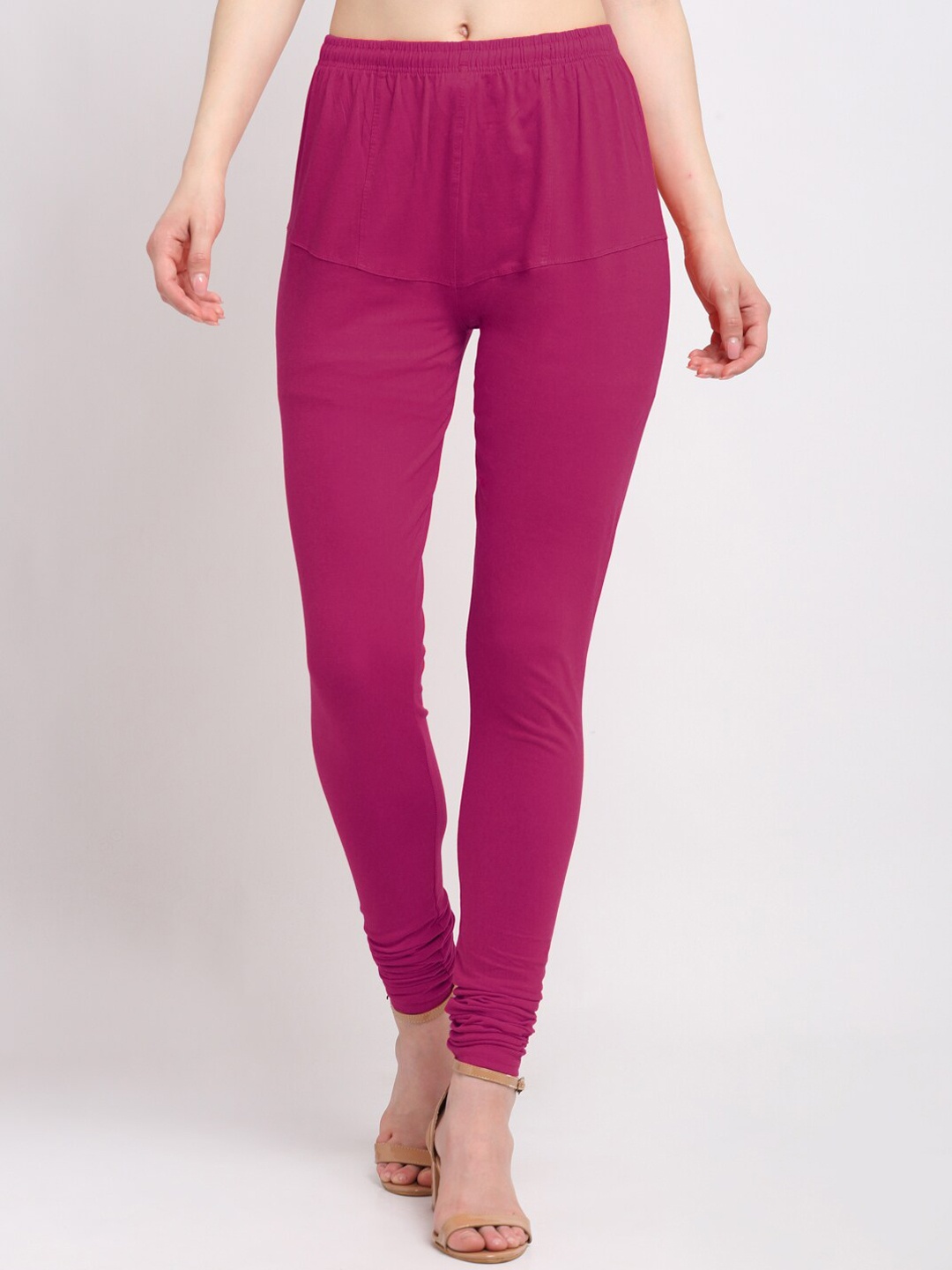 Klotthe Women Magenta Solid Leggings