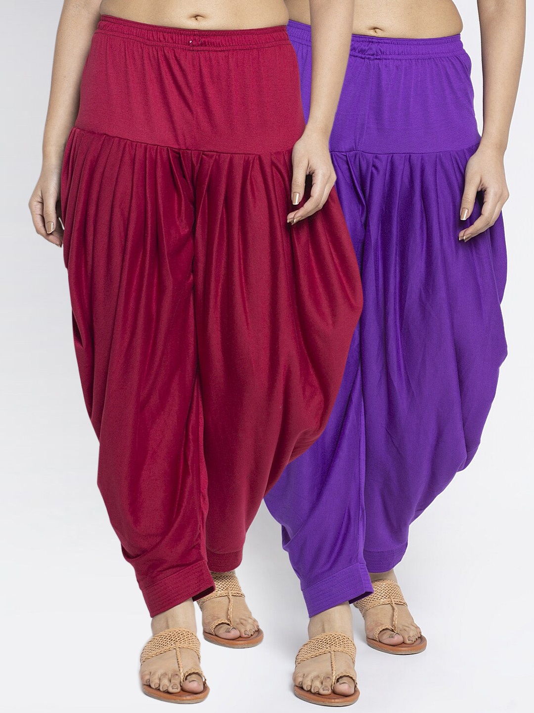 

GRACIT Women Pack Of 2 Solid Salwars, Maroon